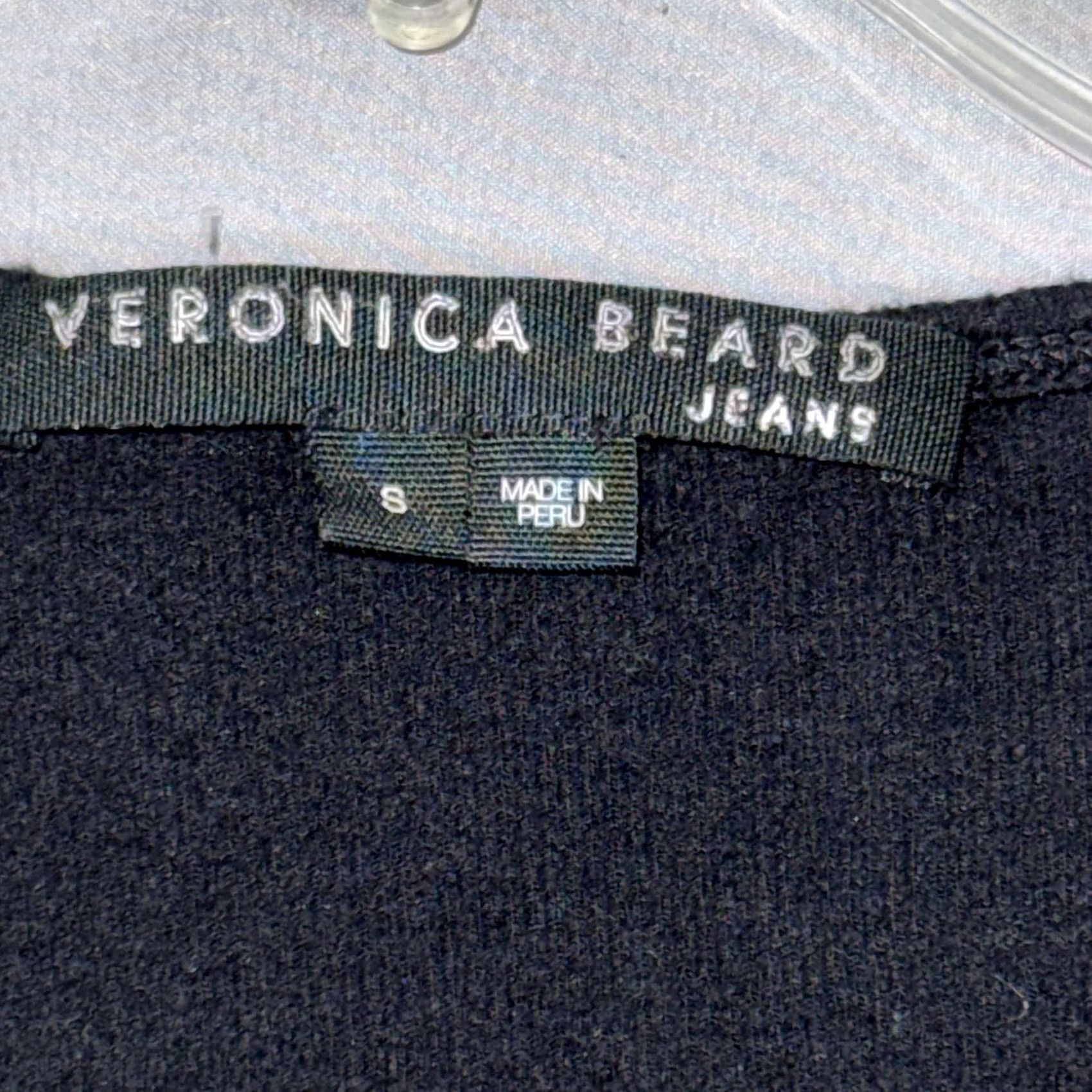 Vintage Veronica Beard Jeans Shirt Womens Small Black Ruched Sleeve V-Neck Top Size S / US 4 / IT 40 - 4 Thumbnail