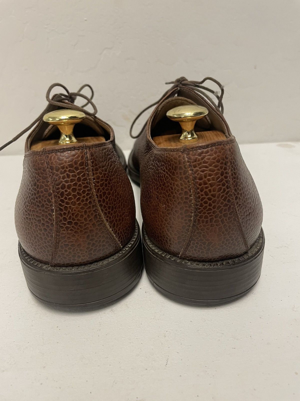 Salvatore Ferragamo Pebbled Leather Split Toe Oxford Size US 10.5 / EU 43-44 - 4 Thumbnail