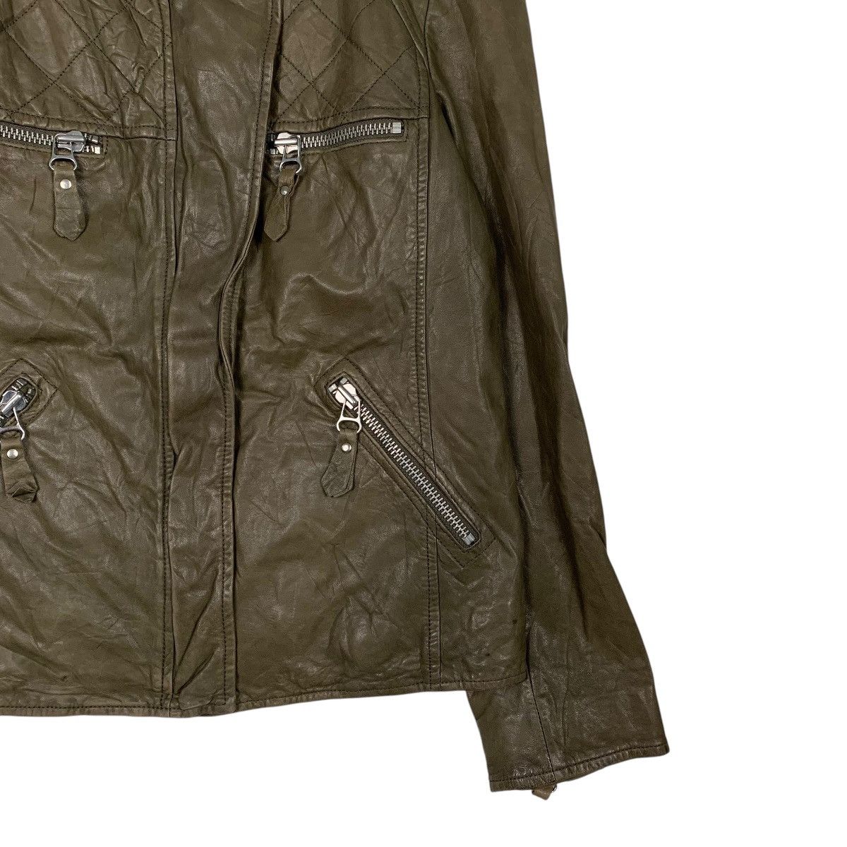 Isabel Marant Etoile Isabel Marant Etoile Olive Green Leather Jacket Size S / US 4 / IT 40 - 4 Thumbnail