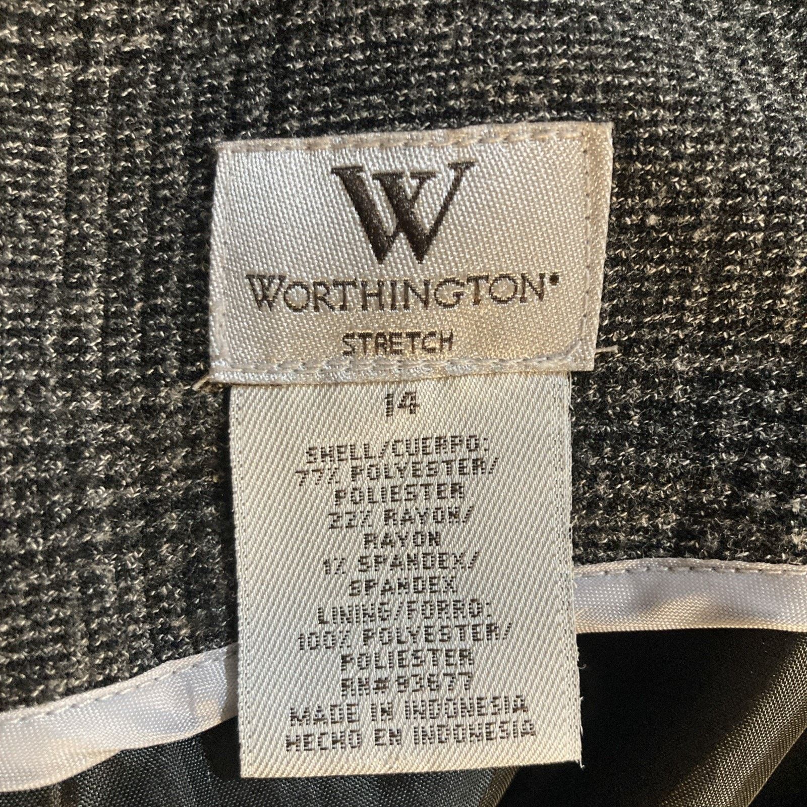 Worthington y2k Librarian WORTHINGTON Skirt Stretch Sz 14 Black Plaid Size 36" / US 14 / IT 50 - 6 Thumbnail