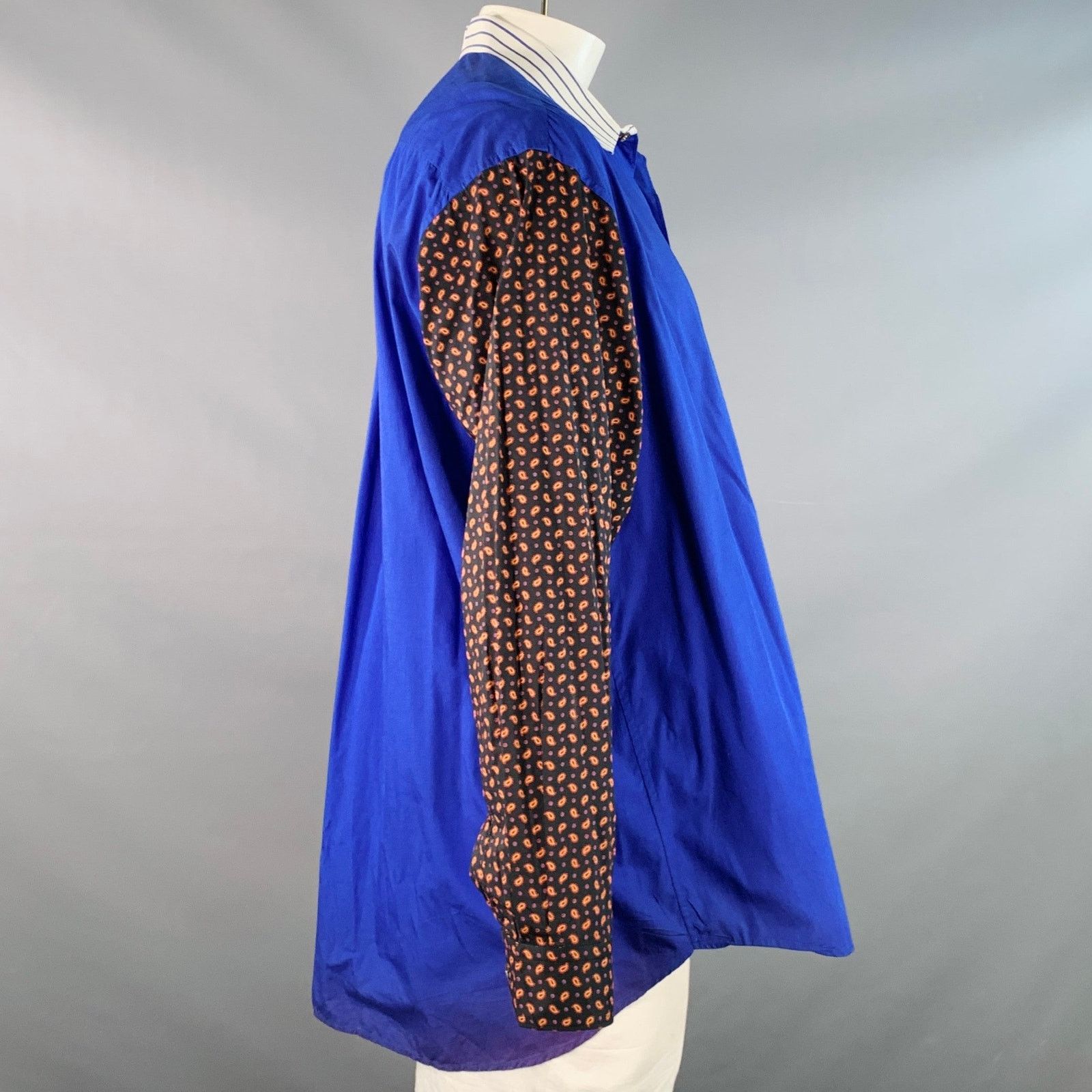 Other ALAN BILZERIAN Blue Color Contrast Trim Long Sleeve Shirt Size US XXL / EU 58 / 5 - 4 Thumbnail