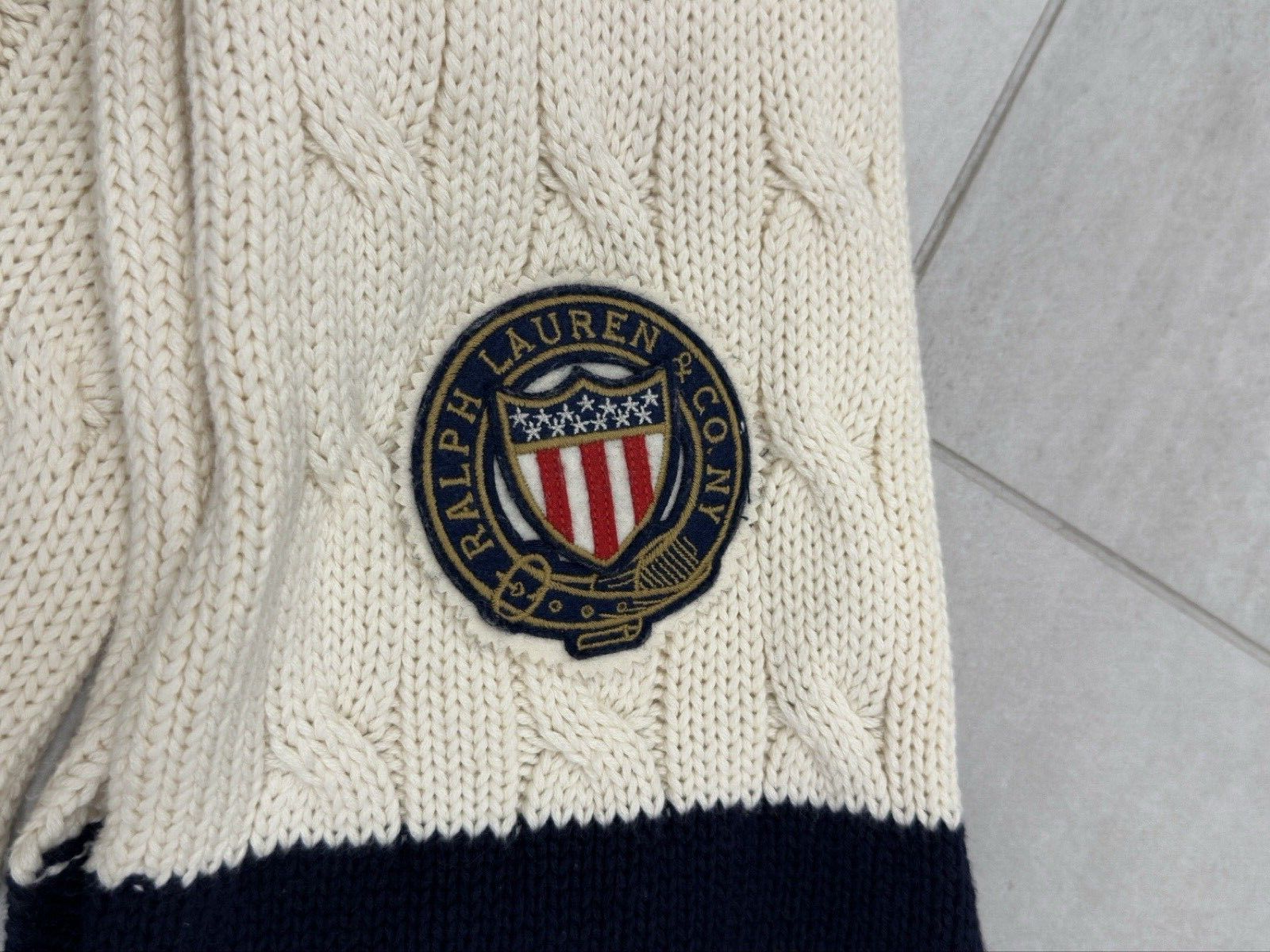 Polo Ralph Lauren Ralph Lauren Cotton Cashmere Blend Cable Knit Scarf Size ONE SIZE - 4 Thumbnail
