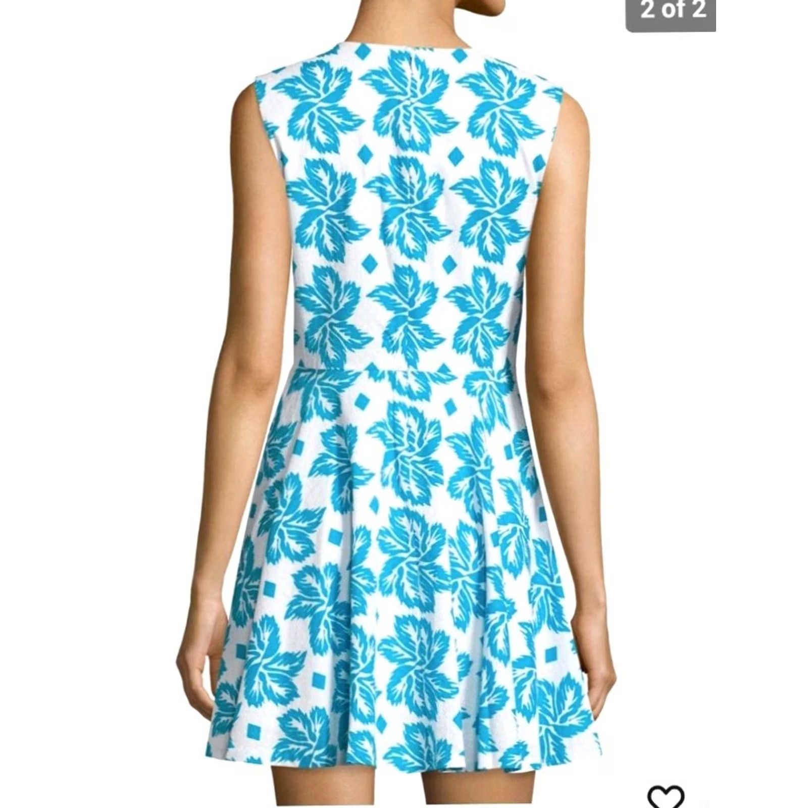Diane von Furstenberg Diane von Furstenberg Jeannie Women's Fit & Flare Leaf Dress size 4 Size 27" / US 4 / IT 40 - 3 Thumbnail