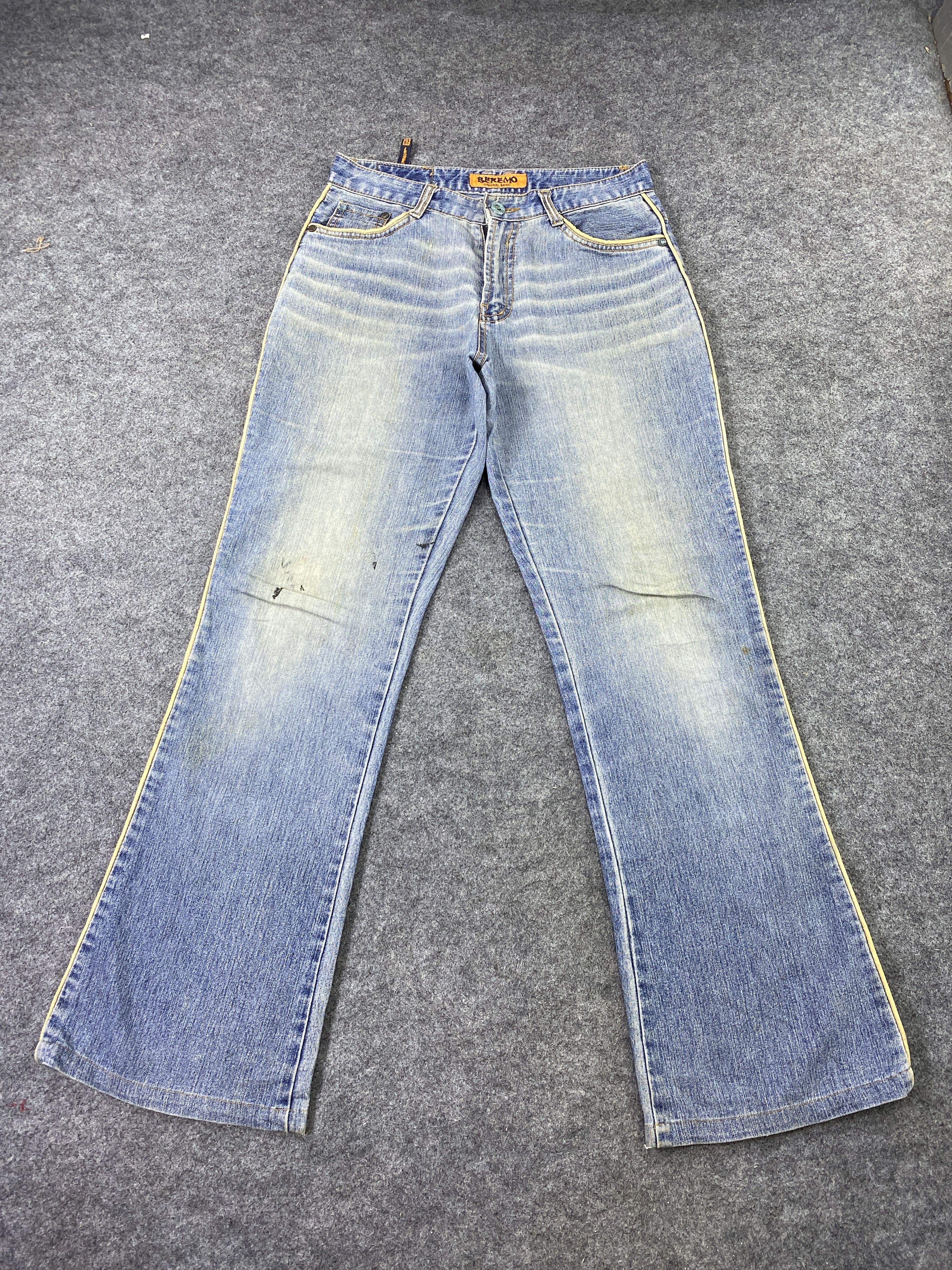 Japanese Brand Beremo Blue Wash Flare Jeans - J992 Size 29" - 1 Thumbnail