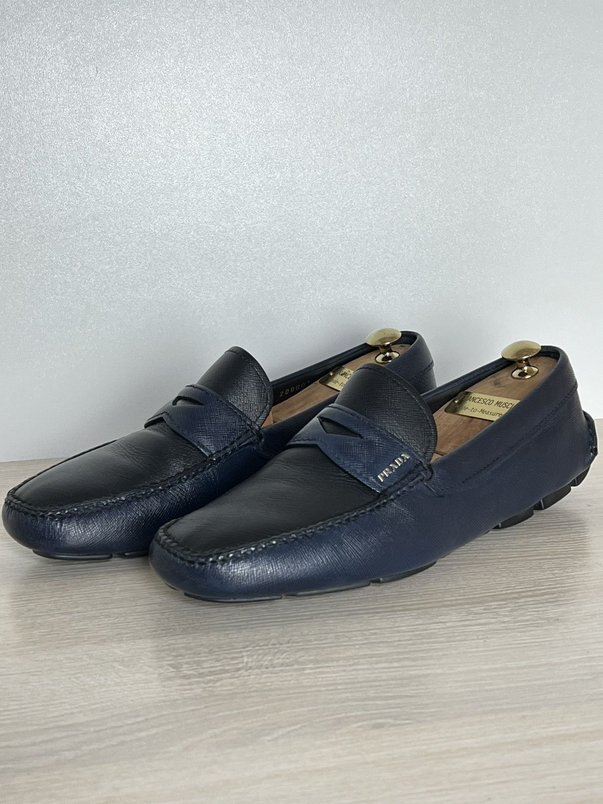 Prada Prada Saffiano Bi-Color Driving Loafers 2DD001 Size US 9.5 / EU 42-43 - 2 Thumbnail