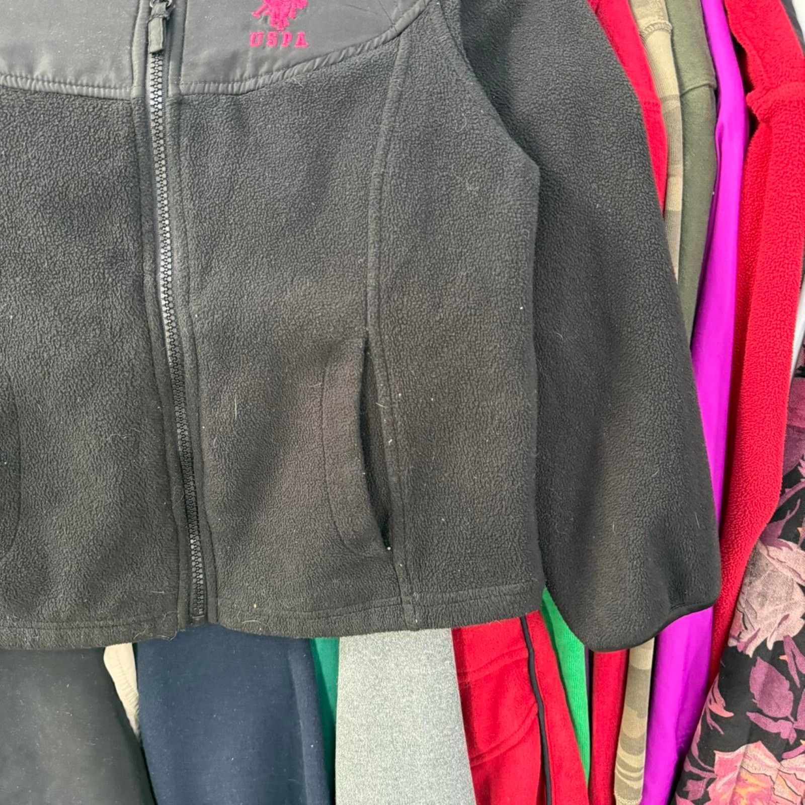 Polo Ralph Lauren Vintage Y2K US Polo Assn. Kids Fleece Zip Up Black and Pink Size US S / EU 44-46 / 1 - 3 Thumbnail