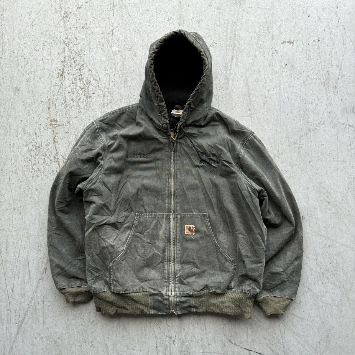 Carhartt × Vintage Carhartt 90’s Vintage J130 Jacket Faded Green Hooded Size US XL / EU 56 / 4 - 1 Thumbnail