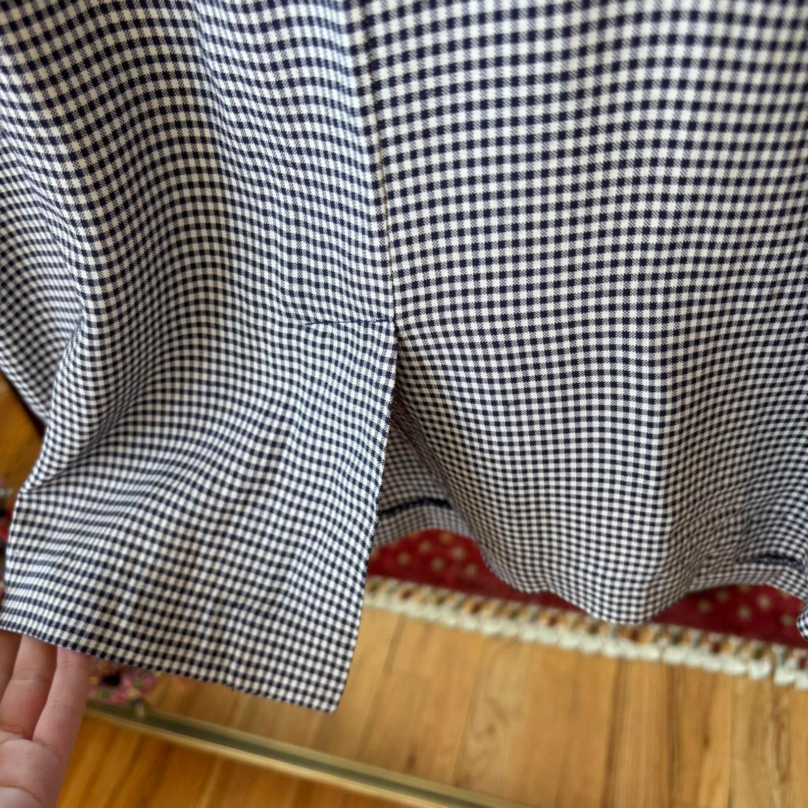 Vintage Vintage Casual Corner Navy Blue Check Plaid Dress 8 90s Size M / US 6-8 / IT 42-44 - 9 Thumbnail