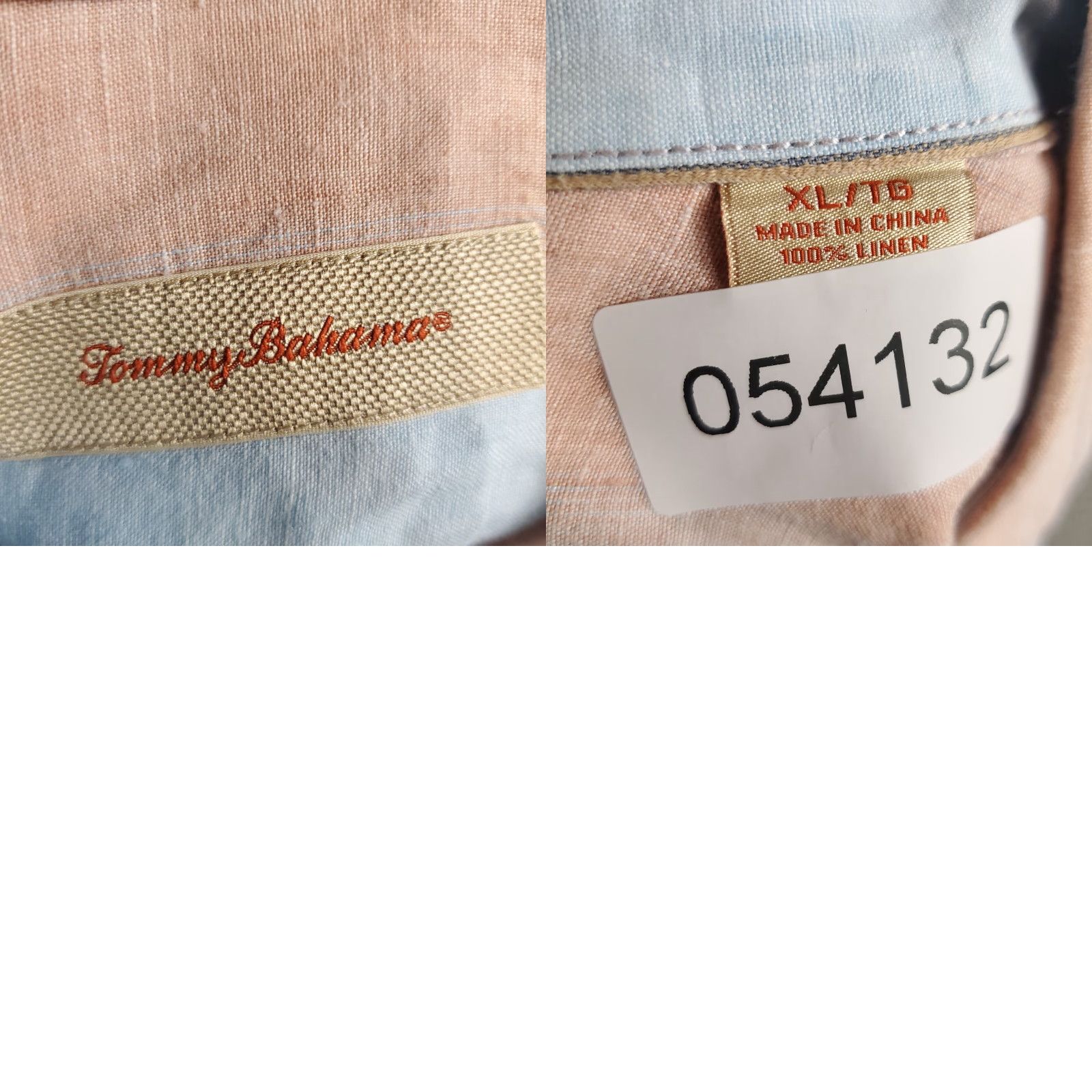 Tommy Bahama Tommy Bahama Button-Up Shirt Mens XL Blue Peach Striped Linen Long Sleeve Size US XL / EU 56 / 4 - 8 Thumbnail