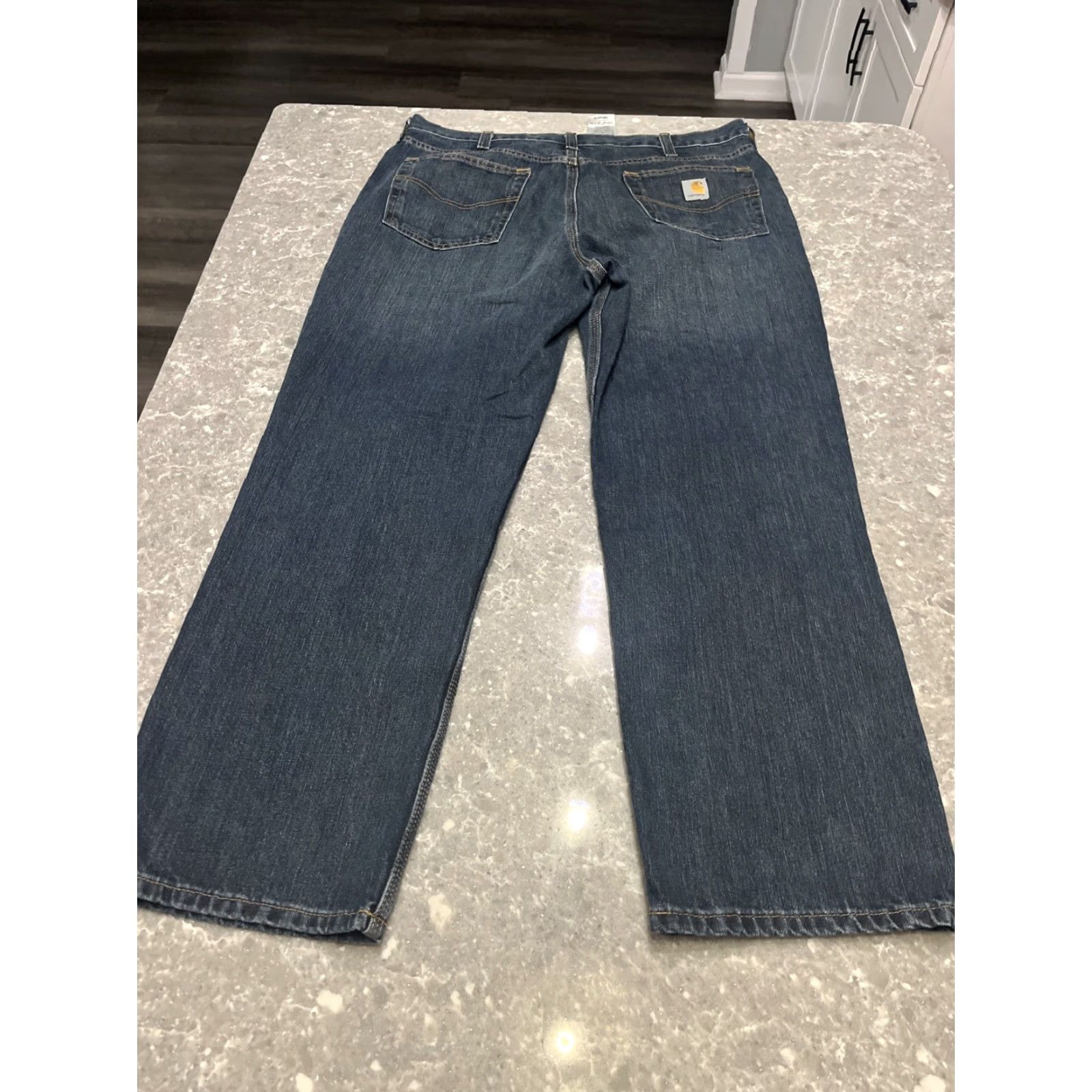 Carhartt Carhartt Jeans Mens 38x30 Relaxed Fit Denim Blue 5-Pocket Zipper Button Logo Regular 101483-968 Relaxed Mens Jeans Size US 38 / EU 54 - 6 Thumbnail