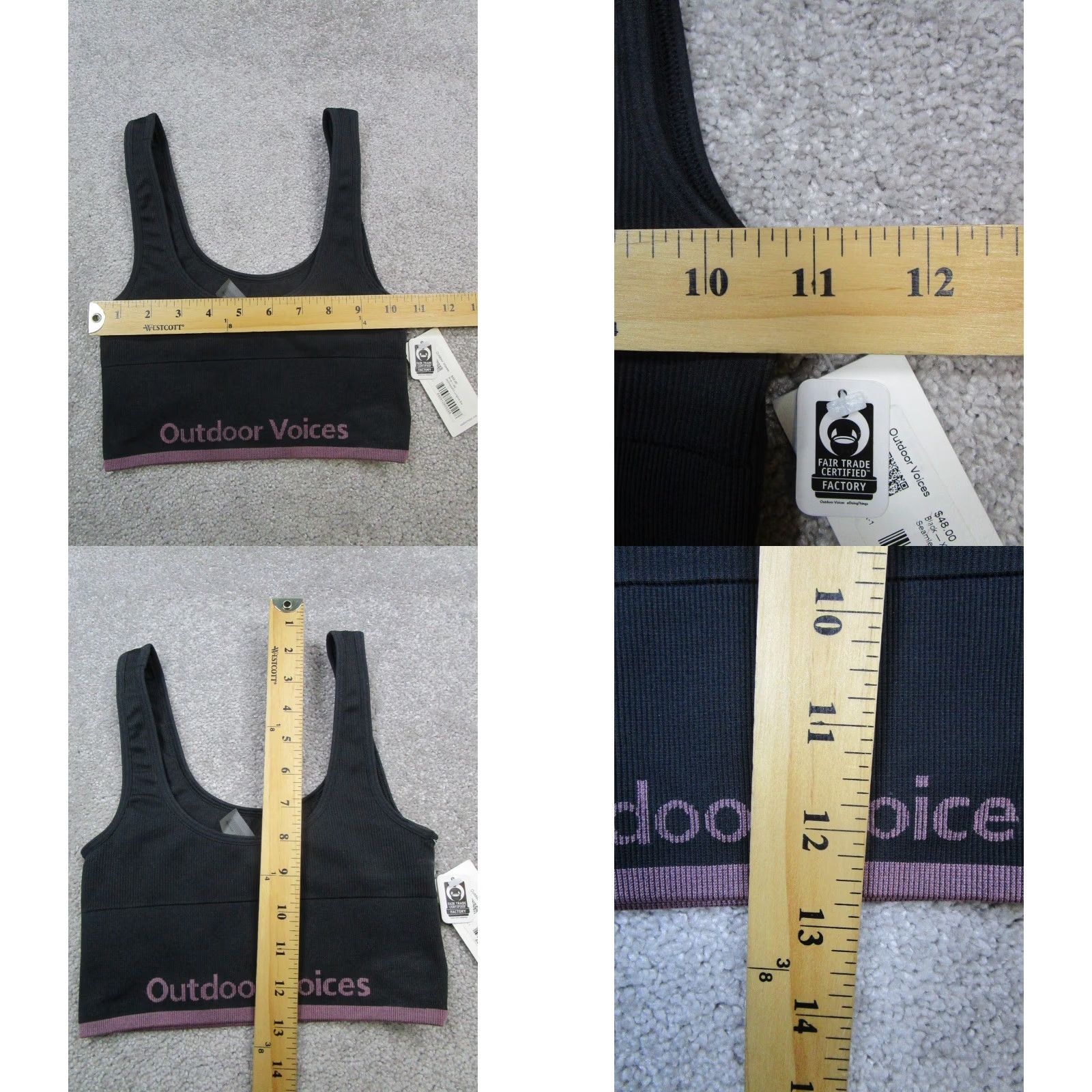 Outdoor Voices Outdoor Voices Top Womens Xxs Black Purple Ribbed New Size XXS / US 00 / IT 34 - 8 Thumbnail