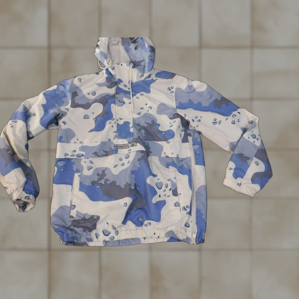 Members Only Members Only Jacket Mens S Blue Camouflage Windbreaker Zip Pockets 1/4 Zip Casual Sports Fall Winter Camo Knit Polyester Windbreaker Category: Jacket Size US S / EU 44-46 / 1 - 1 Thumbnail