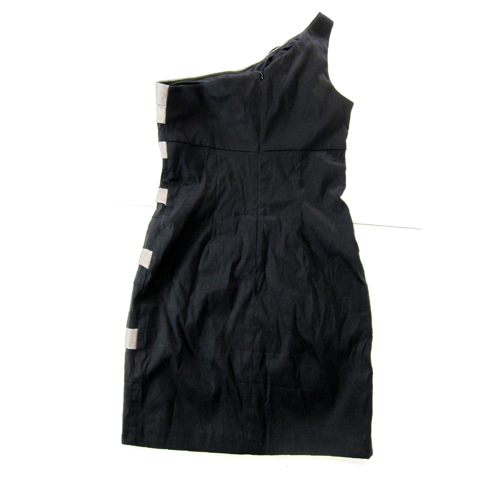 Vintage VINTAGE Cache' Black Grey Stretch One Shoulder Party Cocktail Prom Dress 10 Size L / US 10 / IT 46 - 2 Thumbnail