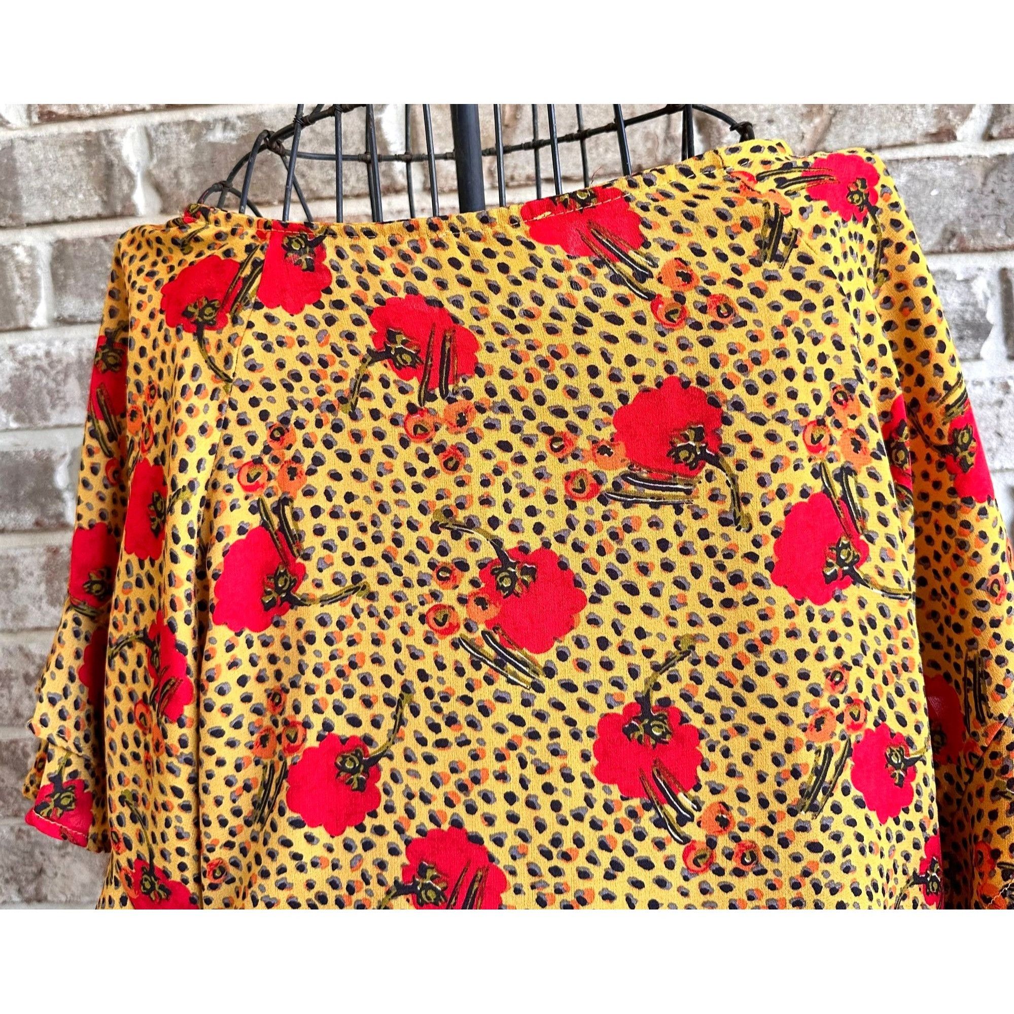 Other Umgee Leopard Print Top Poppies Small Flutter Sleeves Size S / US 4 / IT 40 - 7 Thumbnail