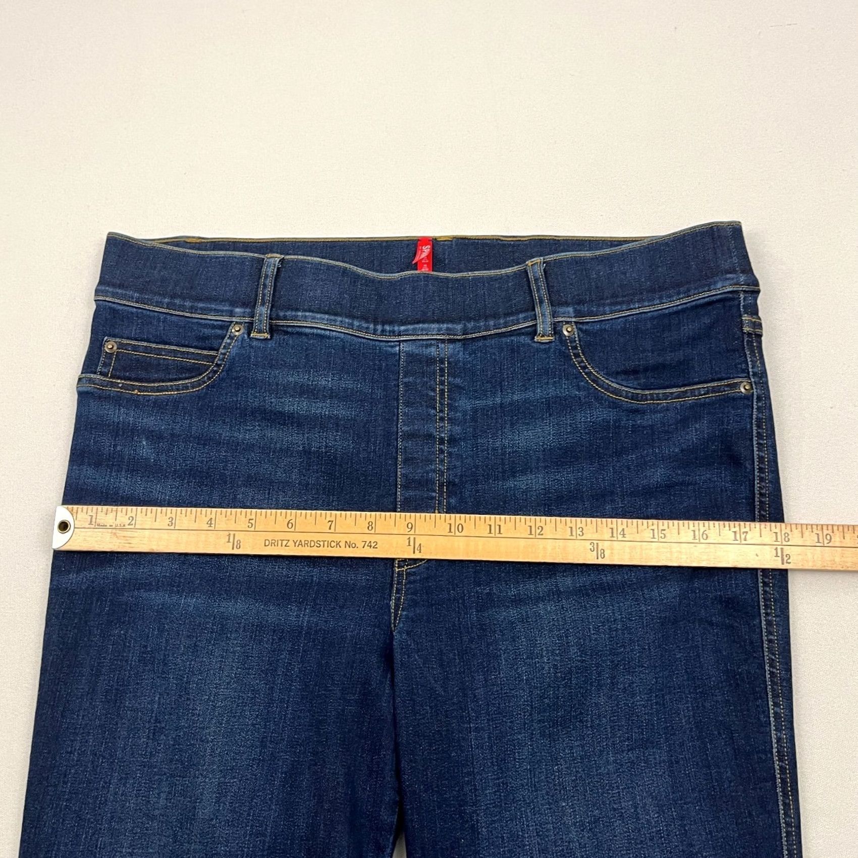 Spanx VINTAGE Spanx Flare Jeans Womens XL W34 I31 Midnight Blue Denim Stretch High Rise Casual Size 40" / US 18 - 4 Thumbnail