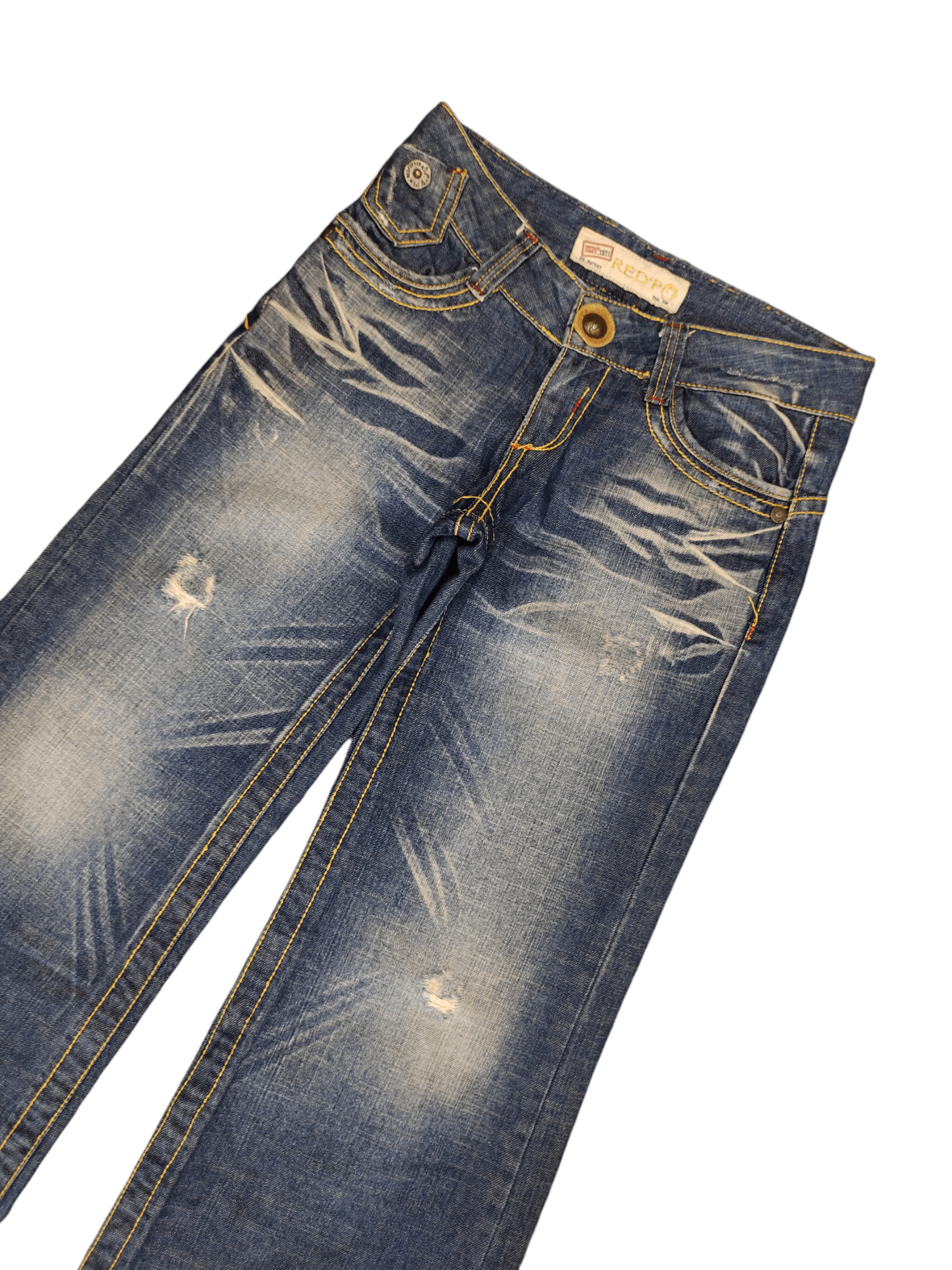If Six Was Nine Flare Baggy Jean Red Pepper Distres Faded Low Rise Boot Cut Size US 29 - 5 Thumbnail