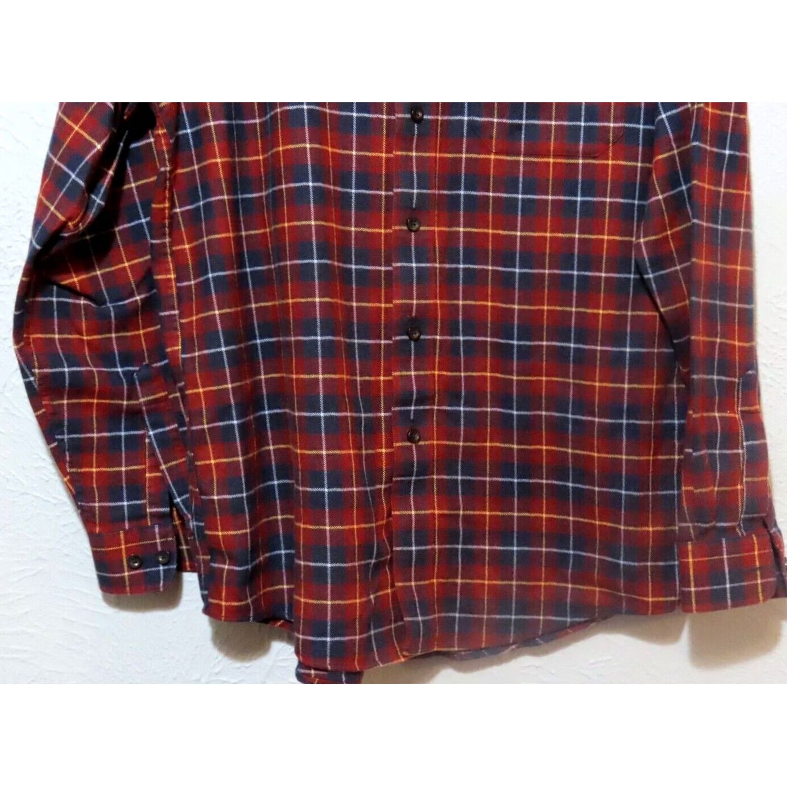 Vintage LL Bean Flannel Shirt Mens M Red Scotch Plaid Traditional Fit Button-Down Collar Long Sleeve Pocket Size US M / EU 48-50 / 2 - 2 Thumbnail
