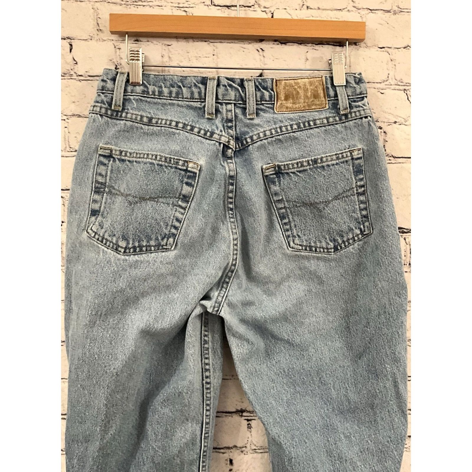 Vintage Maurices Jeans Womens 12 Short Blue Denim Relaxed Fit Stretch Zip High Rise Regular Blue Jeans Womens 12 Short Maurices Size 34" / US 12 / IT 48 - 4 Thumbnail