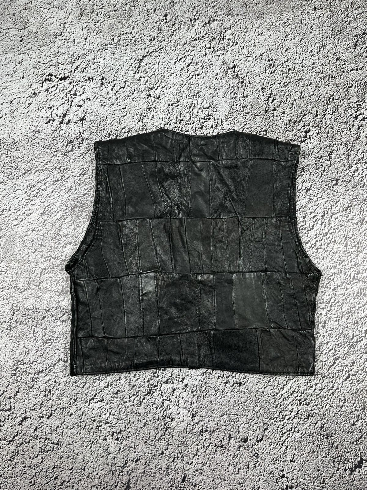 Leather Vintage 80s Leather biker motorcycle vest jacket grunge Size S / US 4 / IT 40 - 5 Thumbnail
