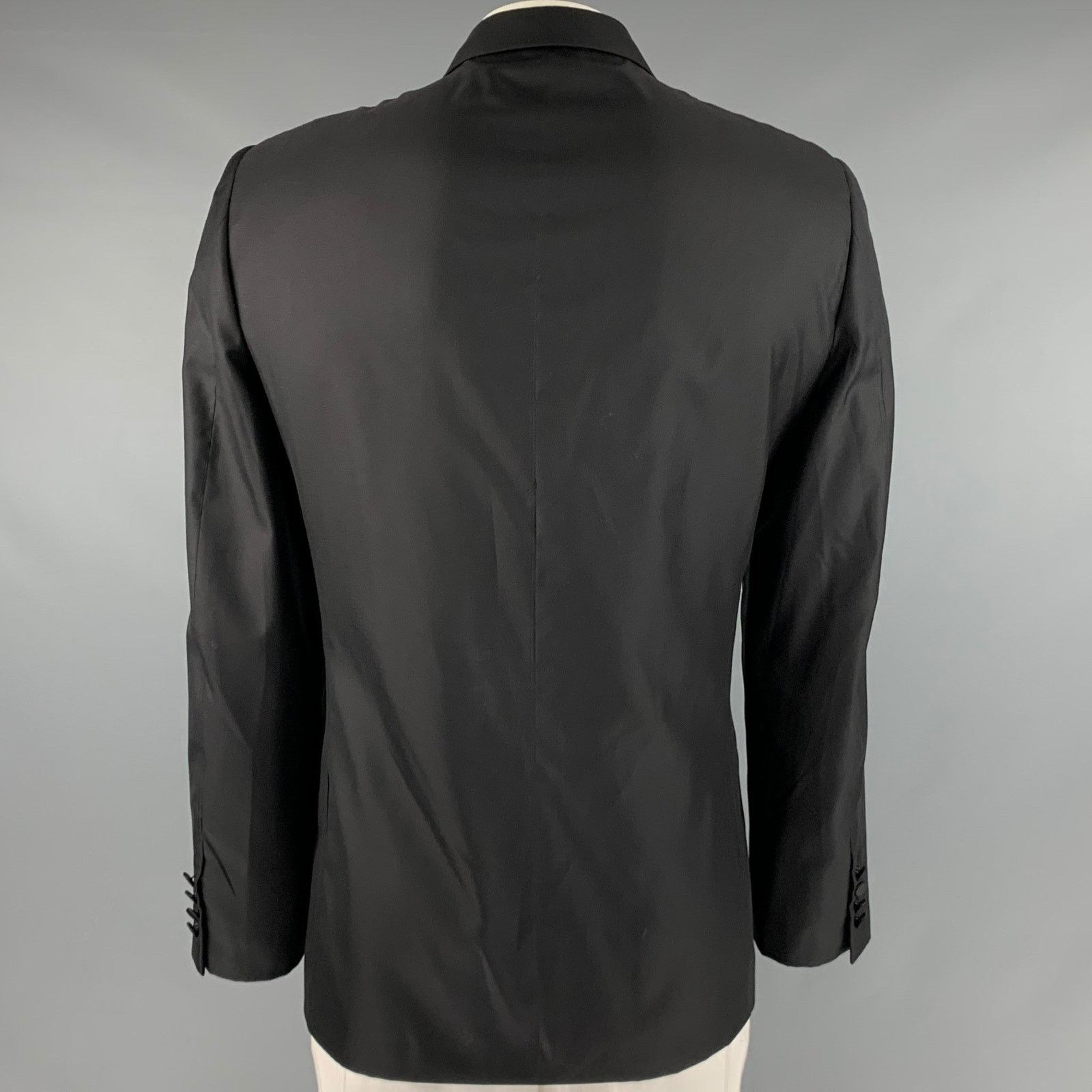 Lanvin LANVIN Size 46 Black Wool Silk Tuxedo Sport Coat Size 46R - 4 Thumbnail