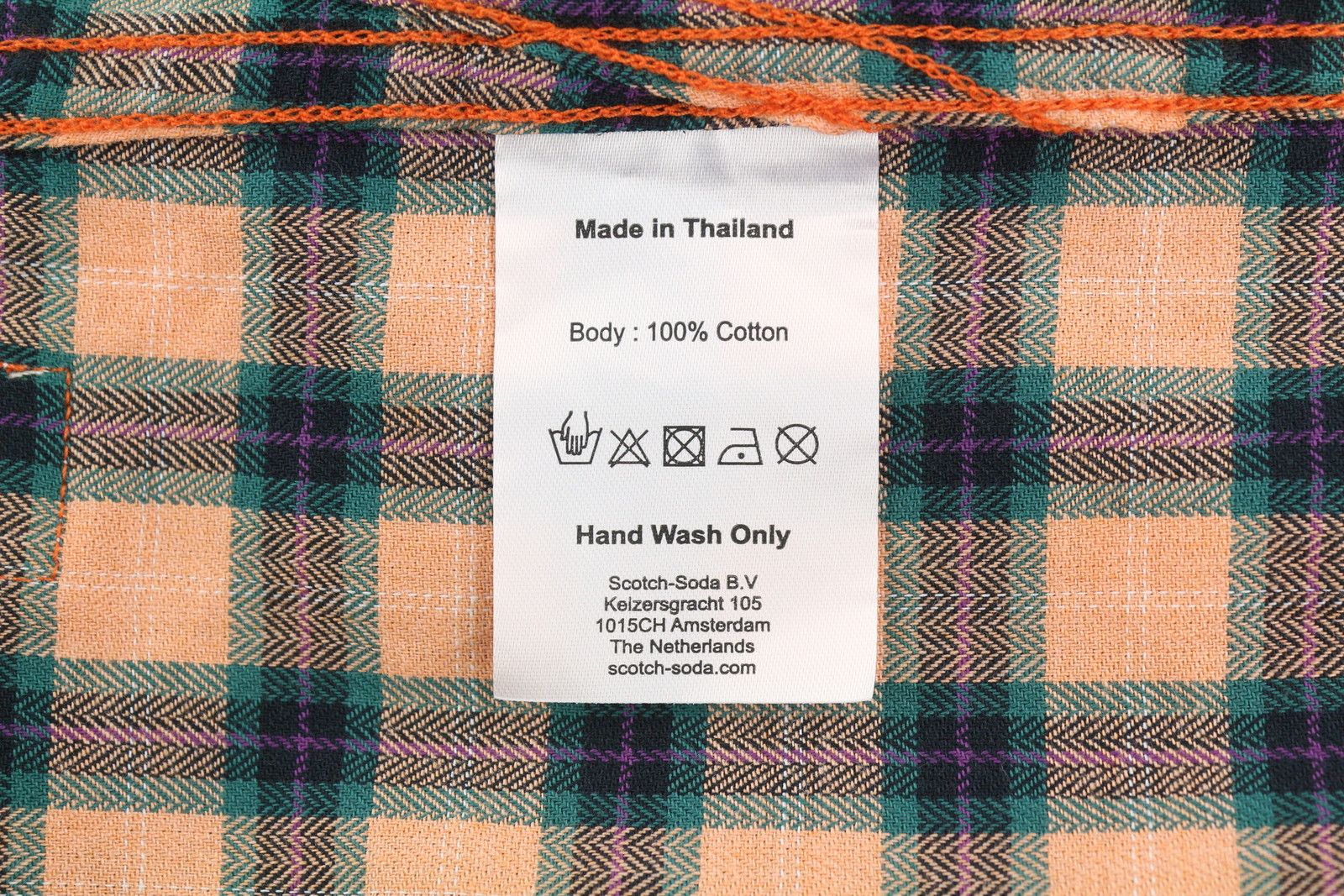 Scotch & Soda M Orange Checked Cotton Button-Down Shirt 88515 Size US M / EU 48-50 / 2 - 8 Thumbnail