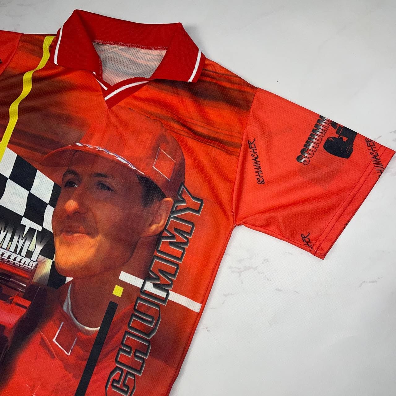 Vintage VINTAGE 90S F1 MICHAEL SCHUMACHER AOP JERSEY Size US M / EU 48-50 / 2 - 5 Thumbnail