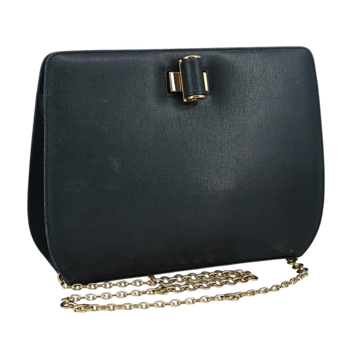 Salvatore Ferragamo - Navy Leather Shoulder Bag (Pre-Owned) Size ONE SIZE - 1 Thumbnail