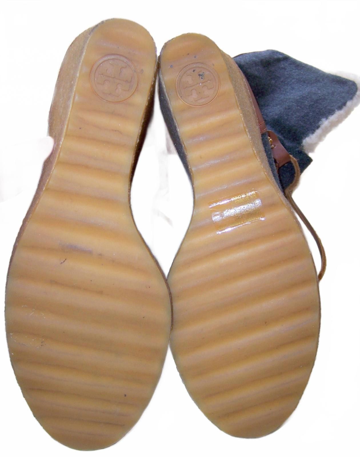 Tory Burch Tory Burch Marley Flannel Wedge Boot -9.5M- Blue Denim/Brown Size US 9.5 / IT 39.5 - 6 Thumbnail