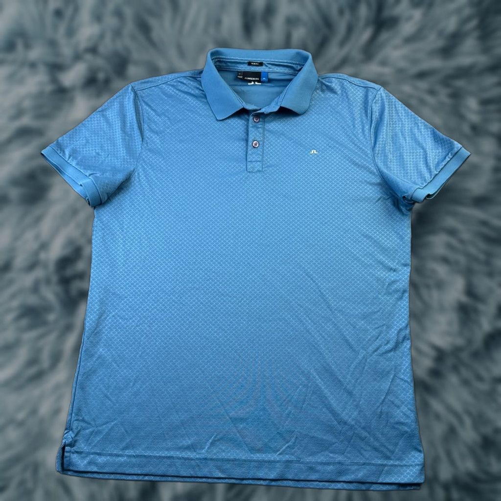 J.Lindeberg J. Lindeberg Polo Shirt Mens Extra Large Michael Scale Slim Fit TX Jersey+ Golf Blue Size US XL / EU 56 / 4 - 1 Thumbnail