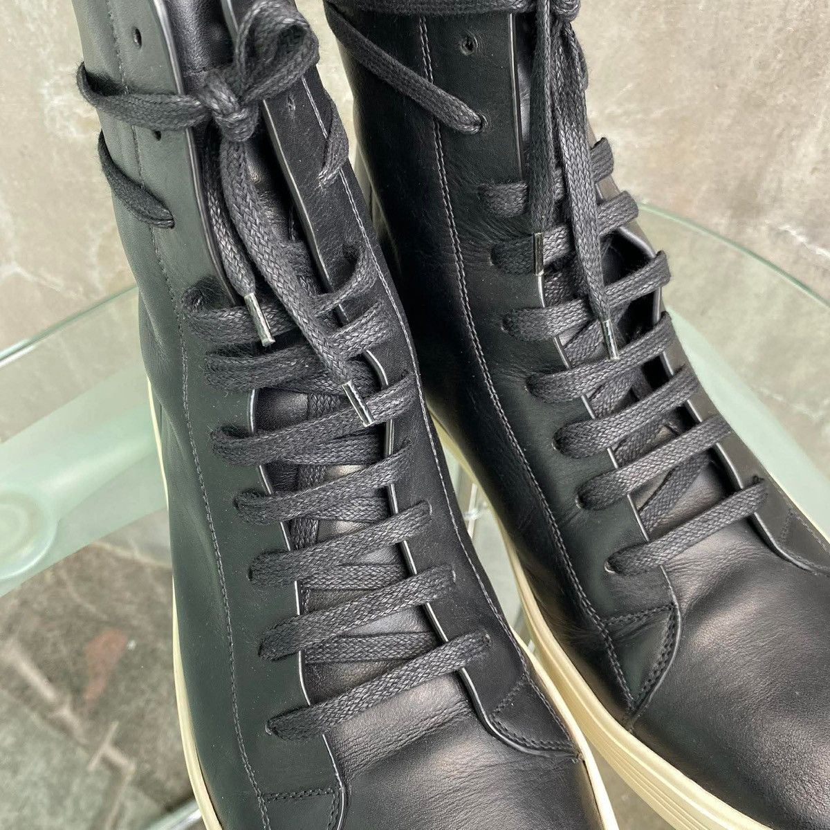 Rick Owens FW2016 ‘Mastodon’ OWENSCORP High Top Calf Leather Sneaker Size US 9.5 / EU 42-43 - 2 Thumbnail