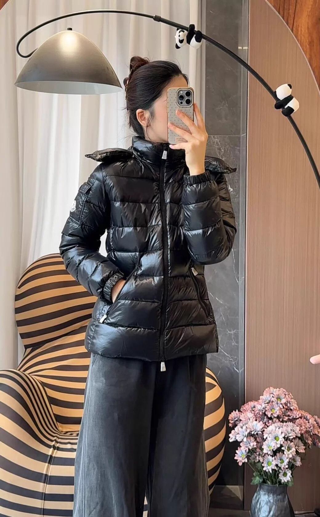 Moncler Moncler Bady Side Logo Women's Black Down Jacket Size XS / US 0-2 / IT 36-38 - 2 Thumbnail