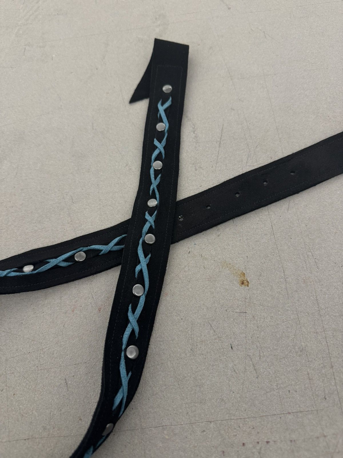 Other Handcrafted black suede leather belt Size 30 - 2 Thumbnail