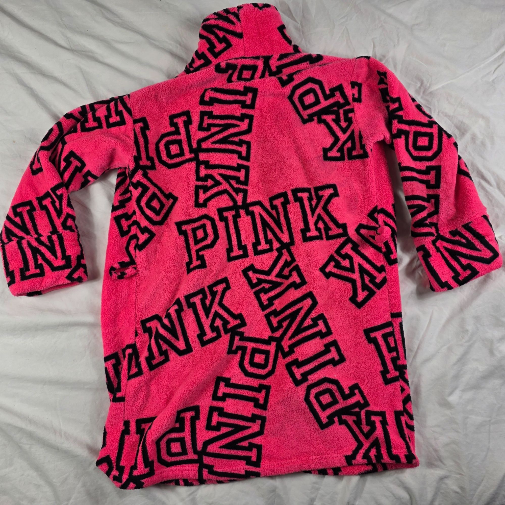 Pink Pink Victorias Secret Womens XS/S Hot Pink Cozy Robe Logo Pr Size XS / US 0-2 / IT 36-38 - 2 Thumbnail