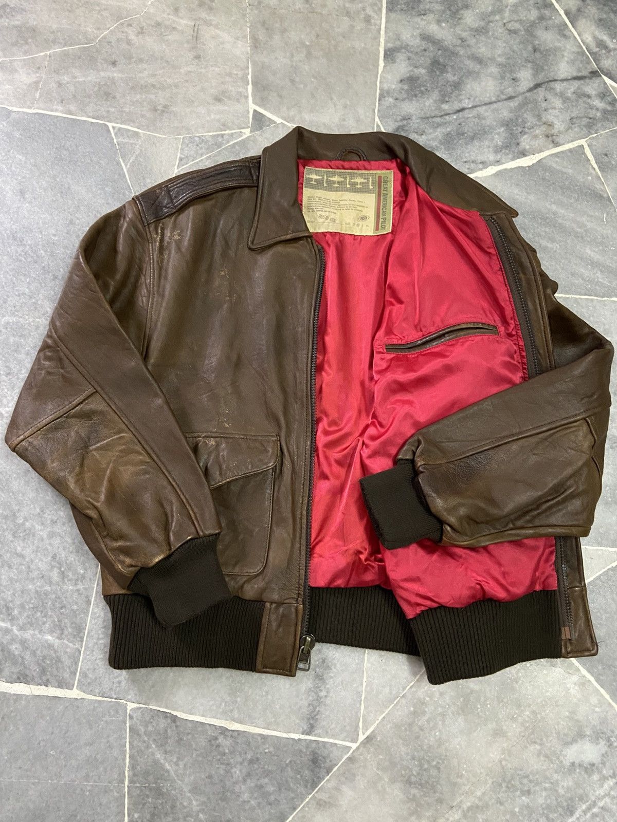 Gap Vintage Gap Leather Jacket G-1 Flight Brown Bomber Jacket Size US M / EU 48-50 / 2 - 6 Thumbnail