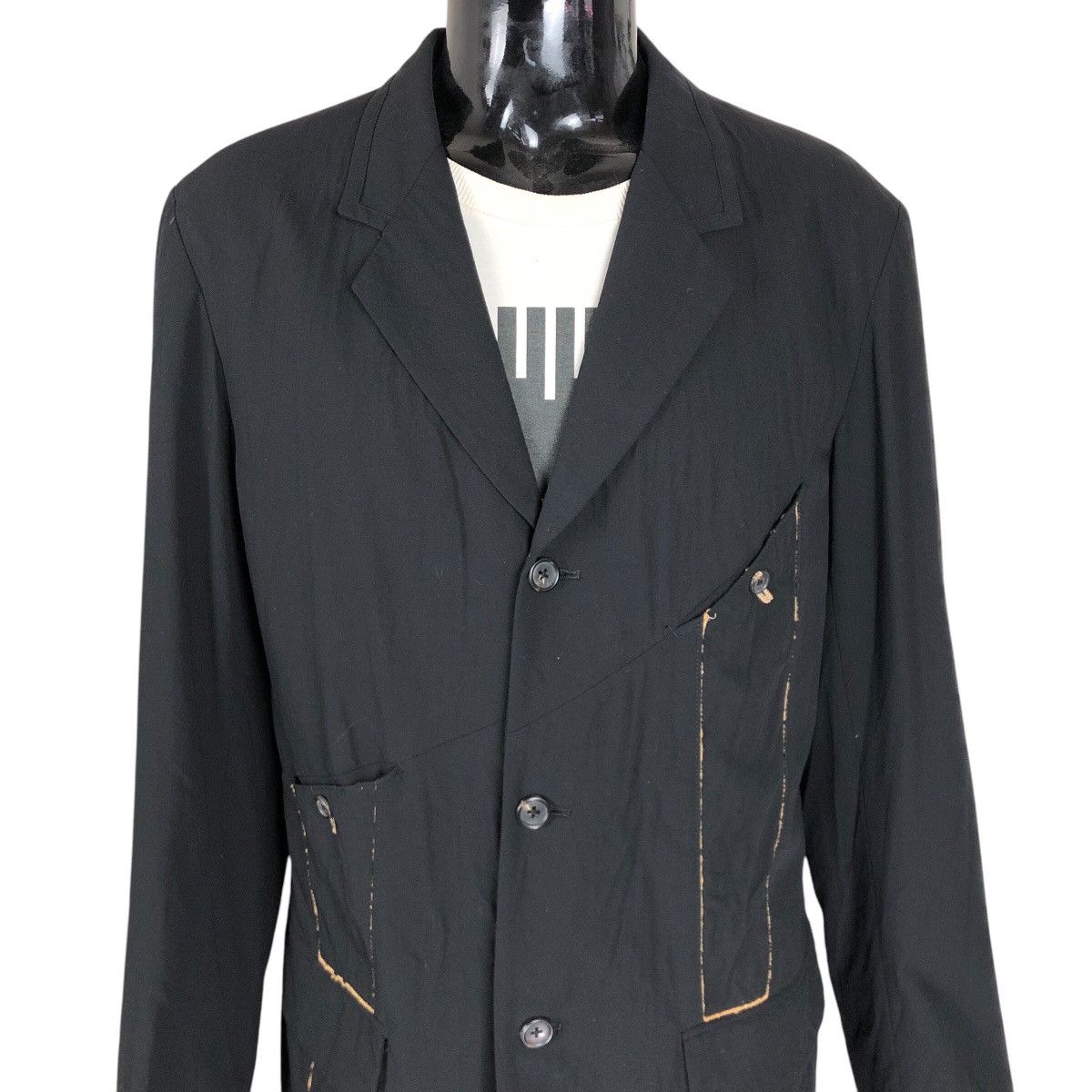 Yohji Yamamoto Vintage Yohji Yamamoto Pour Homme S/S 1999 Wool Light Jacket Size US L / EU 52-54 / 3 - 7 Thumbnail