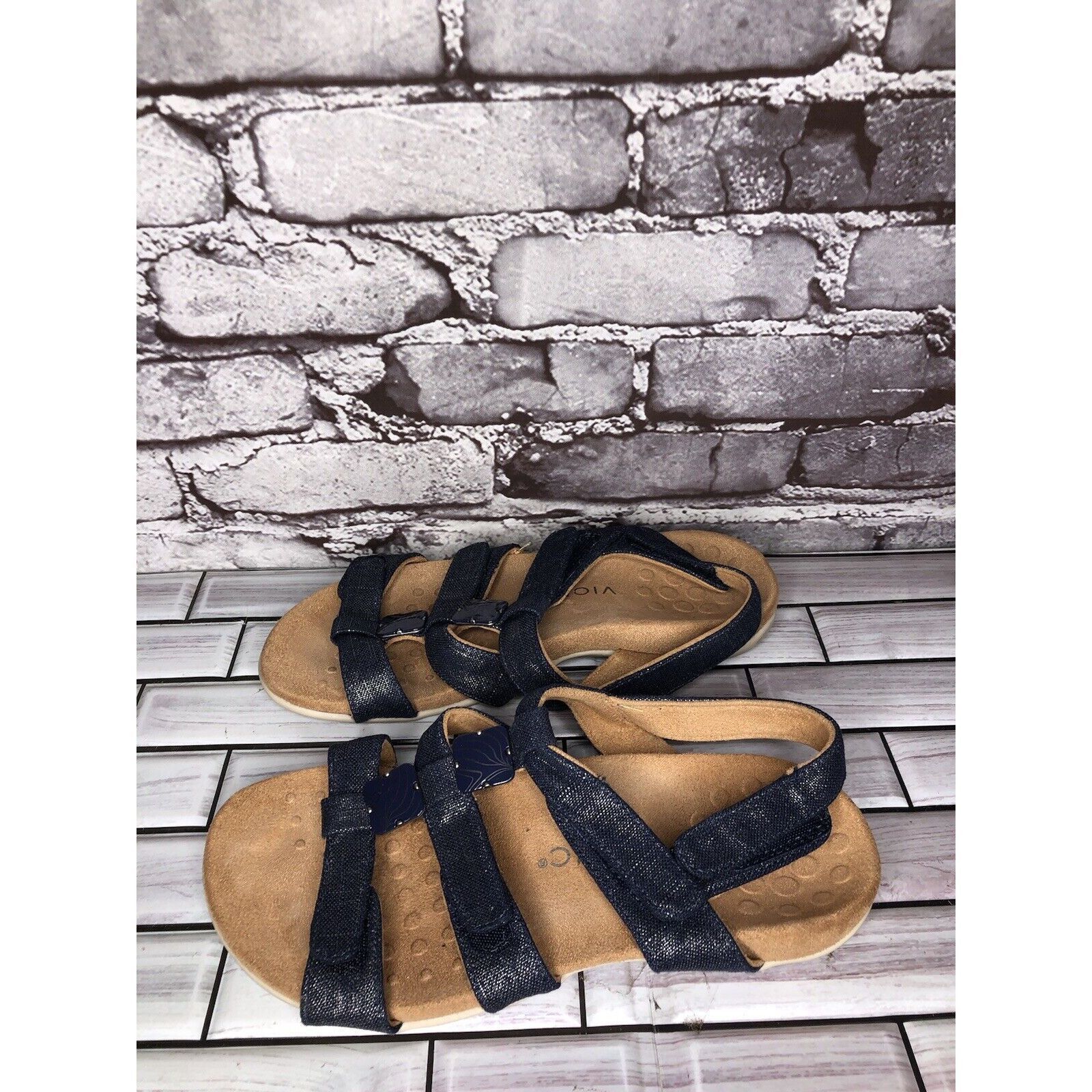 Other Vionic Amber Blue Denim Adjustable Strap Casual Sandals Wome Size US 8 / IT 38 - 10 Thumbnail