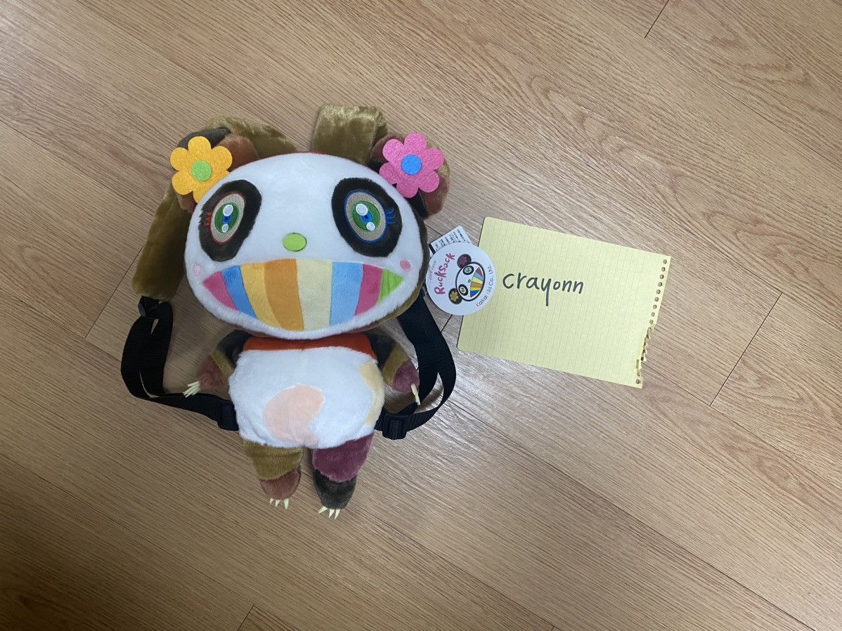 image of Takashi Murakami Murakami Takashi Kaikai Kiki Panda Plush Backpack in Brown, Men's