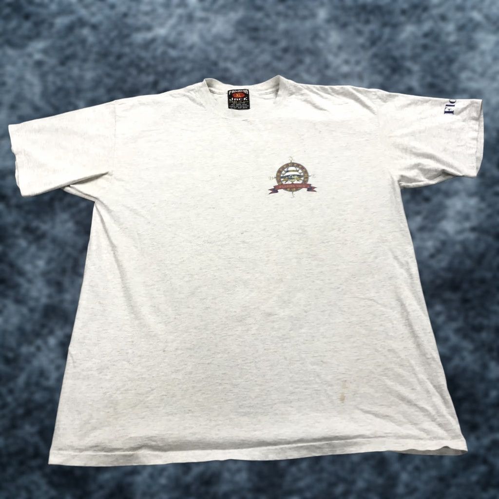 Panama Jack VINTAGE Panama Jack Shirt Mens XL Gray 90s Graphic Print Short Sleeve Crew Neck Cotton T-Shirt Logo All Seasons Summer Spring Fall Mens Size US XL / EU 56 / 4 - 1 Thumbnail