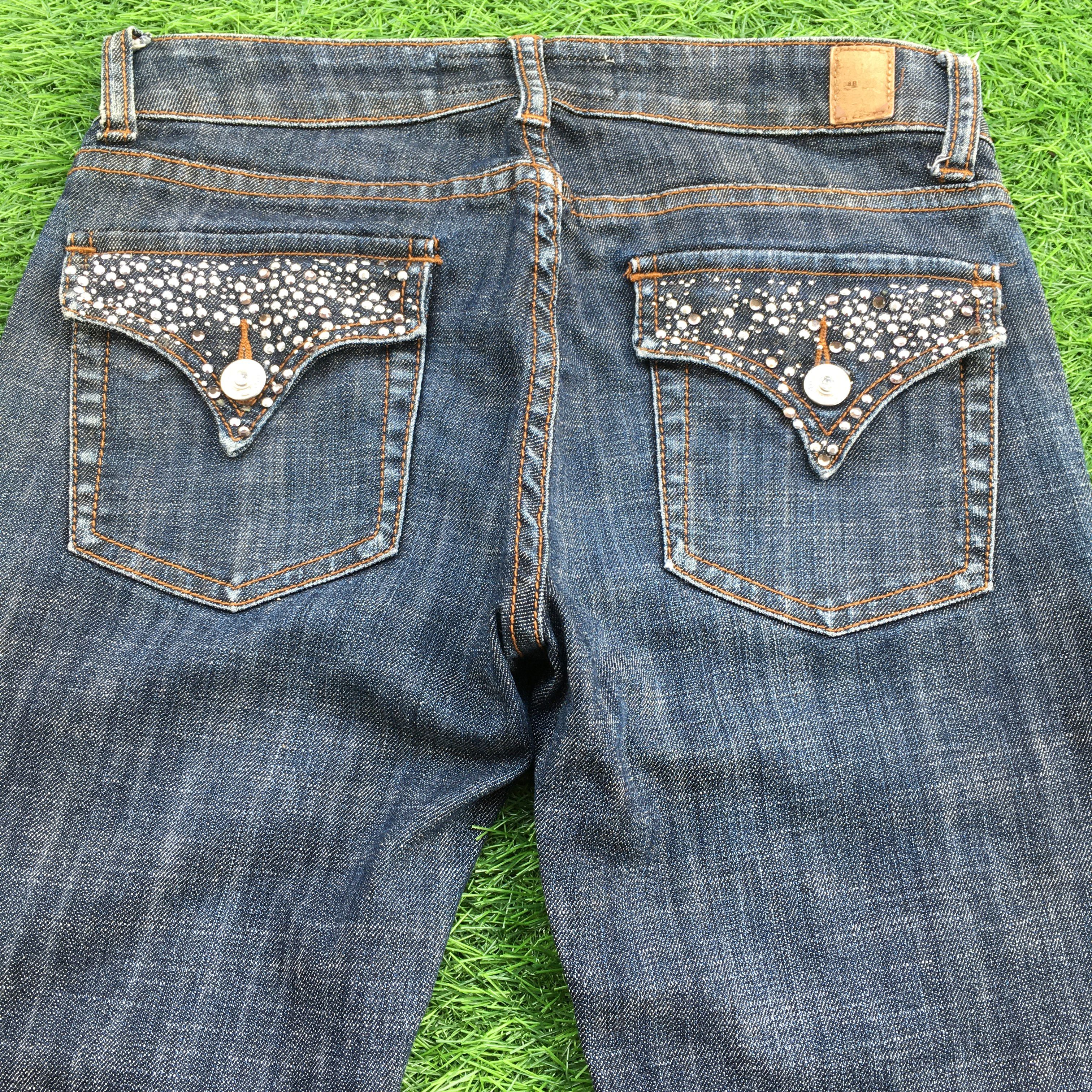 Designer Y2K LA Idol USA Low Rise Distressed Bootcut Jeans D-1174 Size 26" / US 2 / IT 38 - 4 Thumbnail