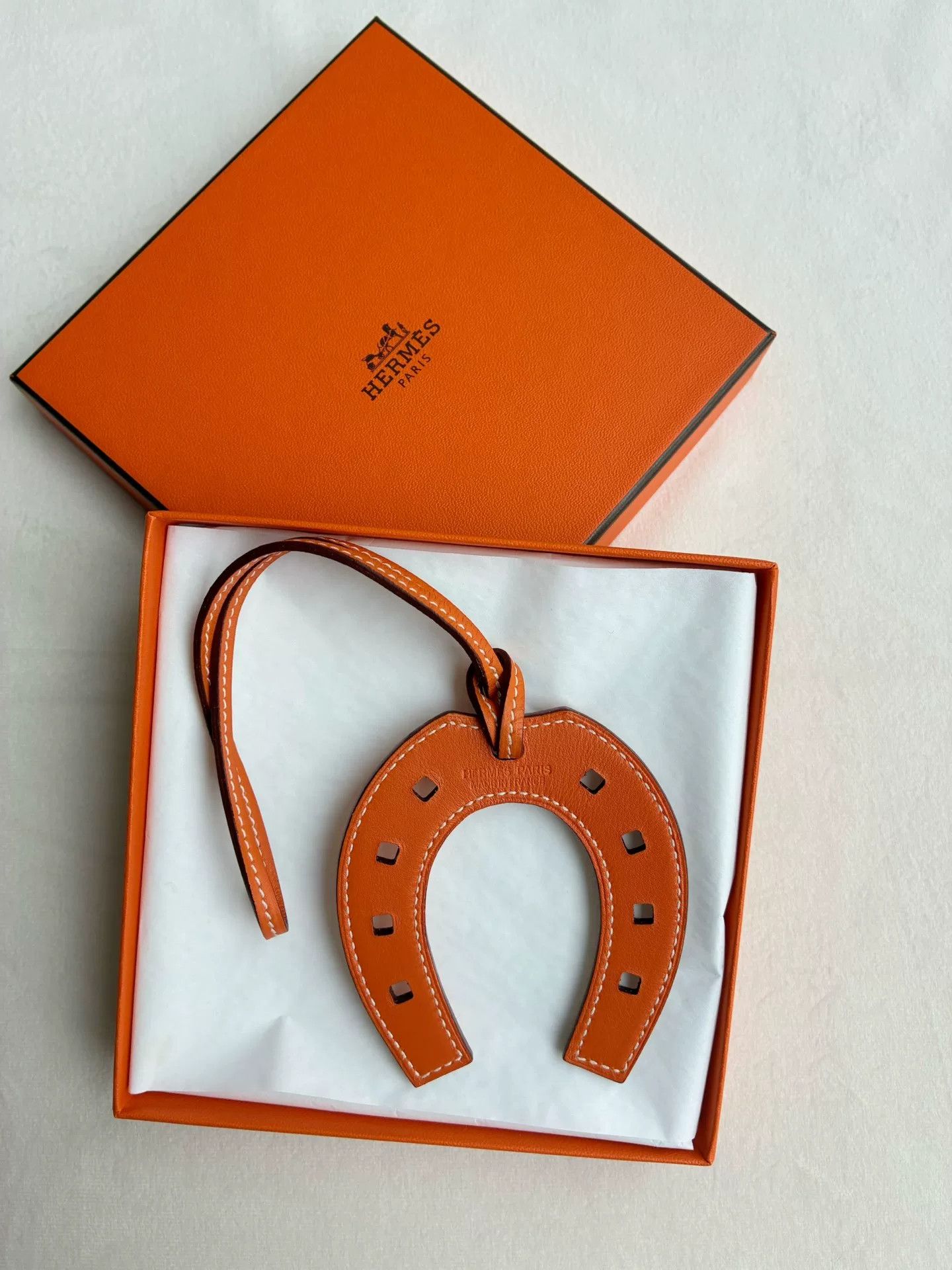 Hermes Hermes Orange Horseshoe Leather Pendant Size ONE SIZE - 1 Thumbnail