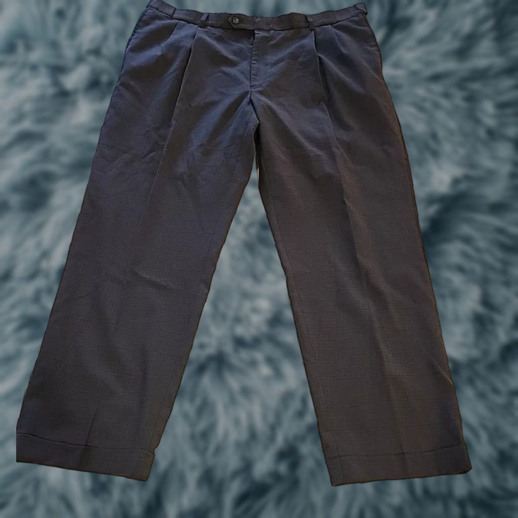 Vintage VINTAGE HS&M DRESS PANTS Pants Wool Blend Brown 40 In Regular Straight Cuffed Pleated Zipper Button Mens Size US 40 / EU 56 - 1 Thumbnail