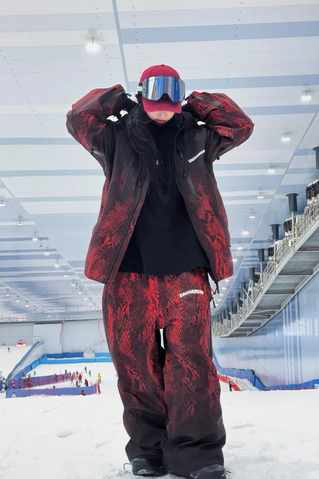 Other Red Scale Snake Pattern Outdoor Windproof Ski Suit Size US 32 / EU 48 - 17 Thumbnail