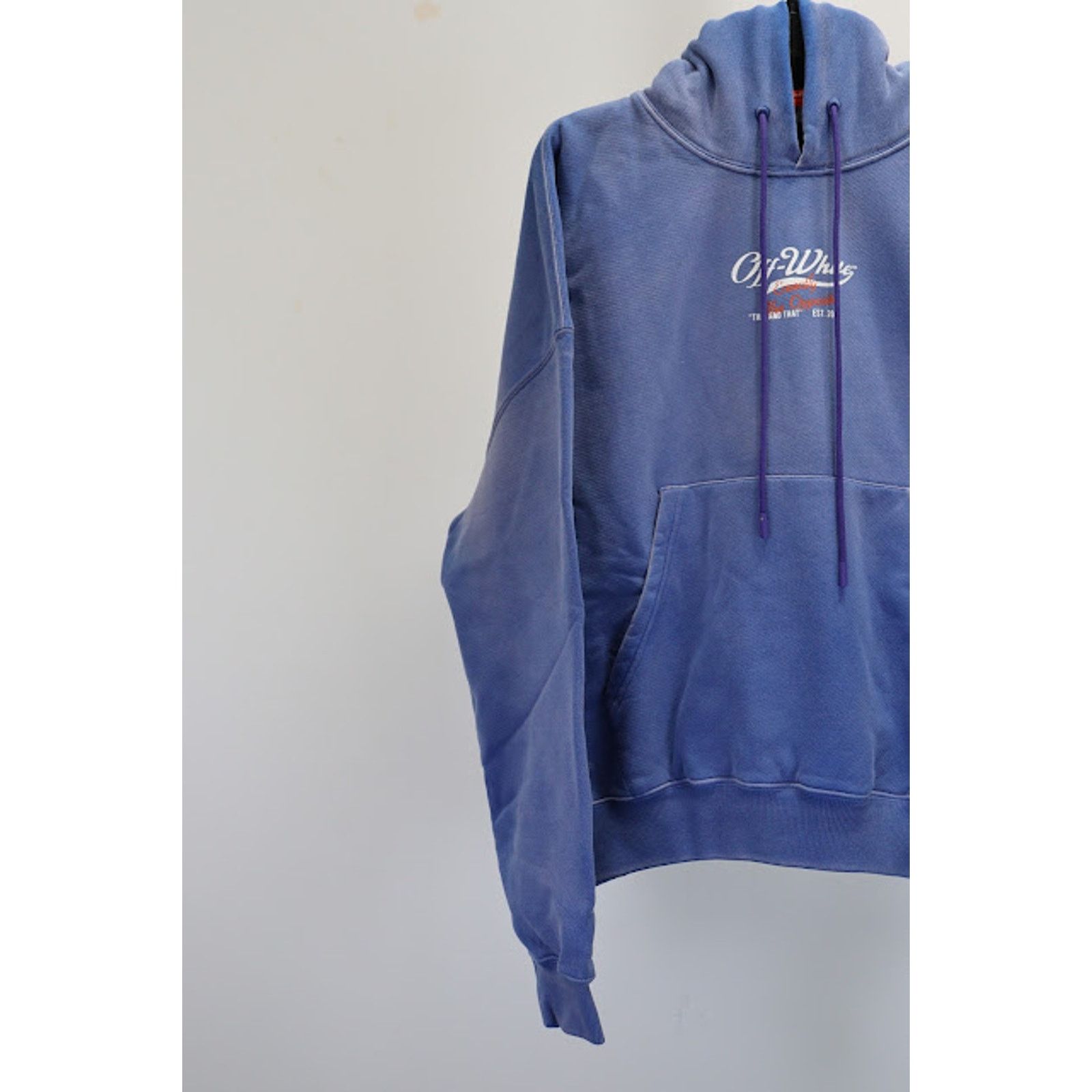 Off-White o1rshd1 Wave Off Boxy Hoodie in Purple White Size US M / EU 48-50 / 2 - 4 Thumbnail