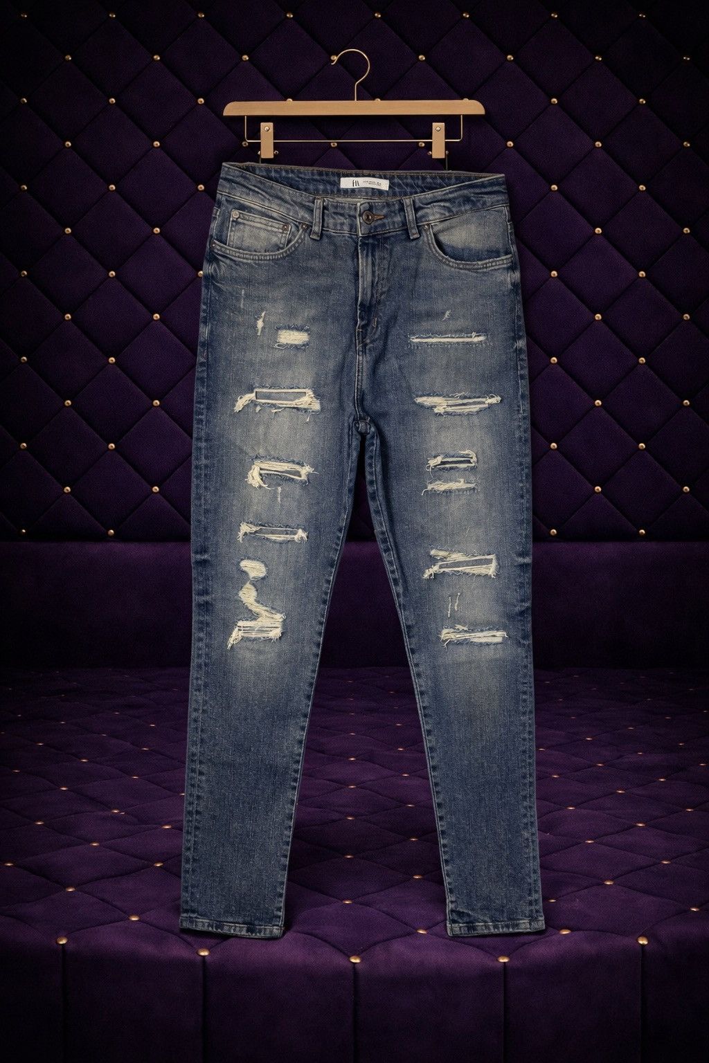 Other DISTRESSED RIPPED SLIM FIT DENIM JEANS Size US 32 / EU 48 - 1 Preview