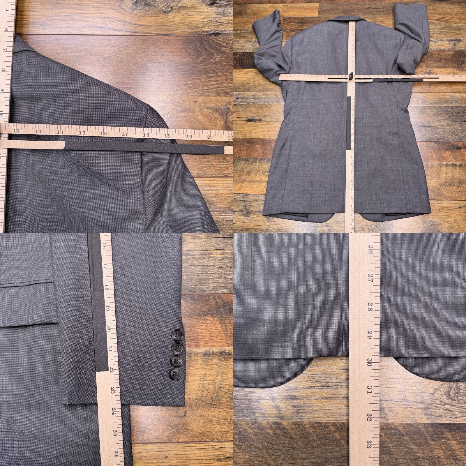 Jos. A. Bank Jos. A. Bank Traveler Suit Jacket 38R Gray Wool Slim Notch Double-Vented Blazer Men Regular Size 38R - 9 Thumbnail