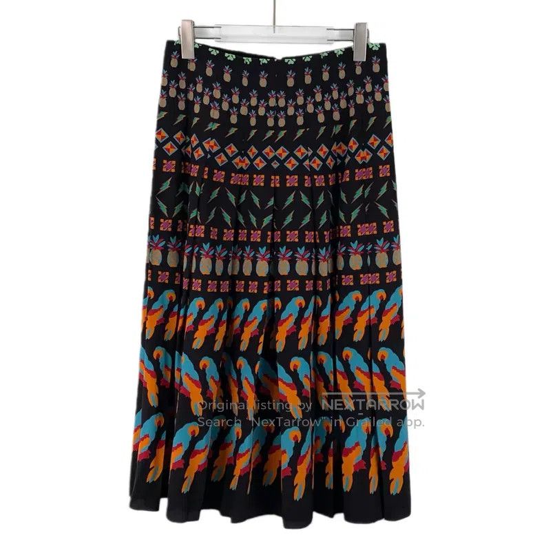 Gucci Gucci Colour-blocked parrot pineapple printed mulberry sil Size 27" / US 4 / IT 40 - 1 Thumbnail