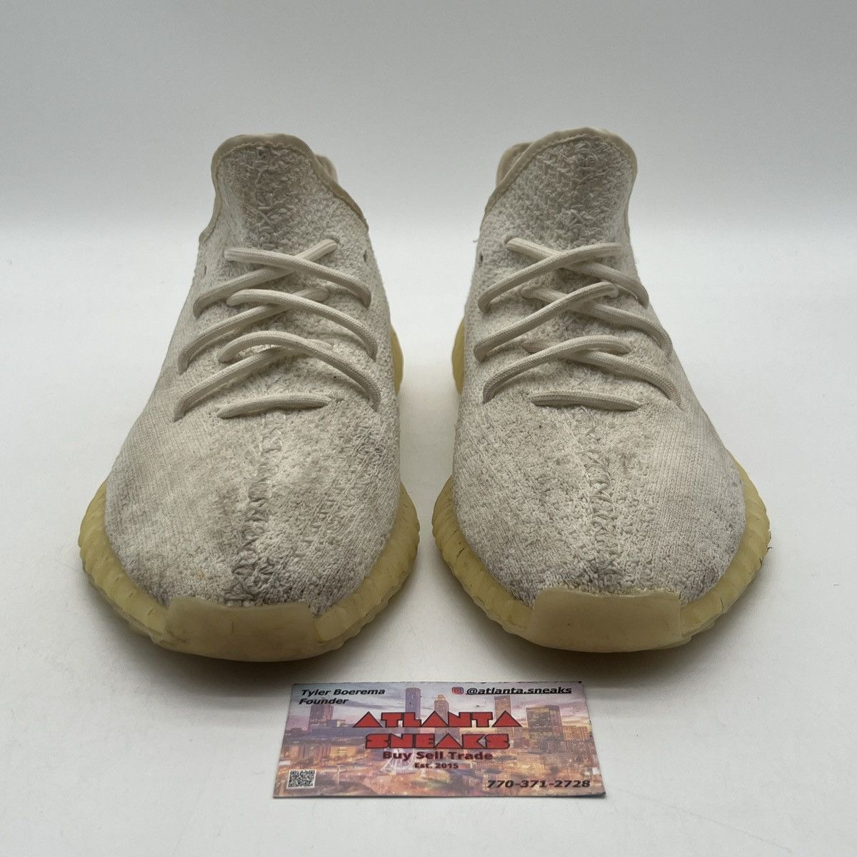 Adidas Yeezy boost 350 cream white triple white Size US 9 / EU 42 - 2 Thumbnail