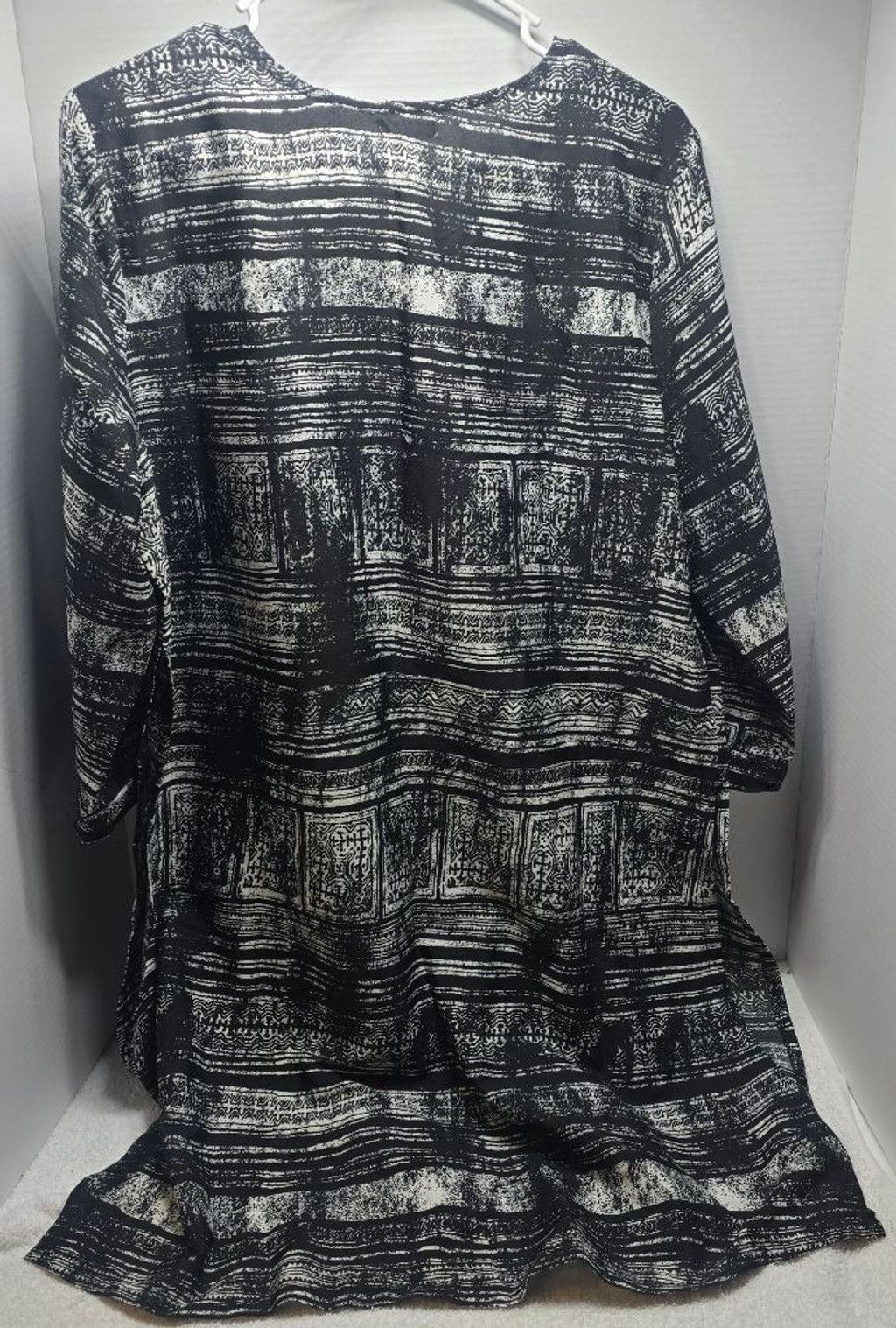 The Unbranded Brand Women's Antiba Femme Black & White Patterned Tunic Top XL Size XL / US 12-14 / IT 48-50 - 3 Thumbnail