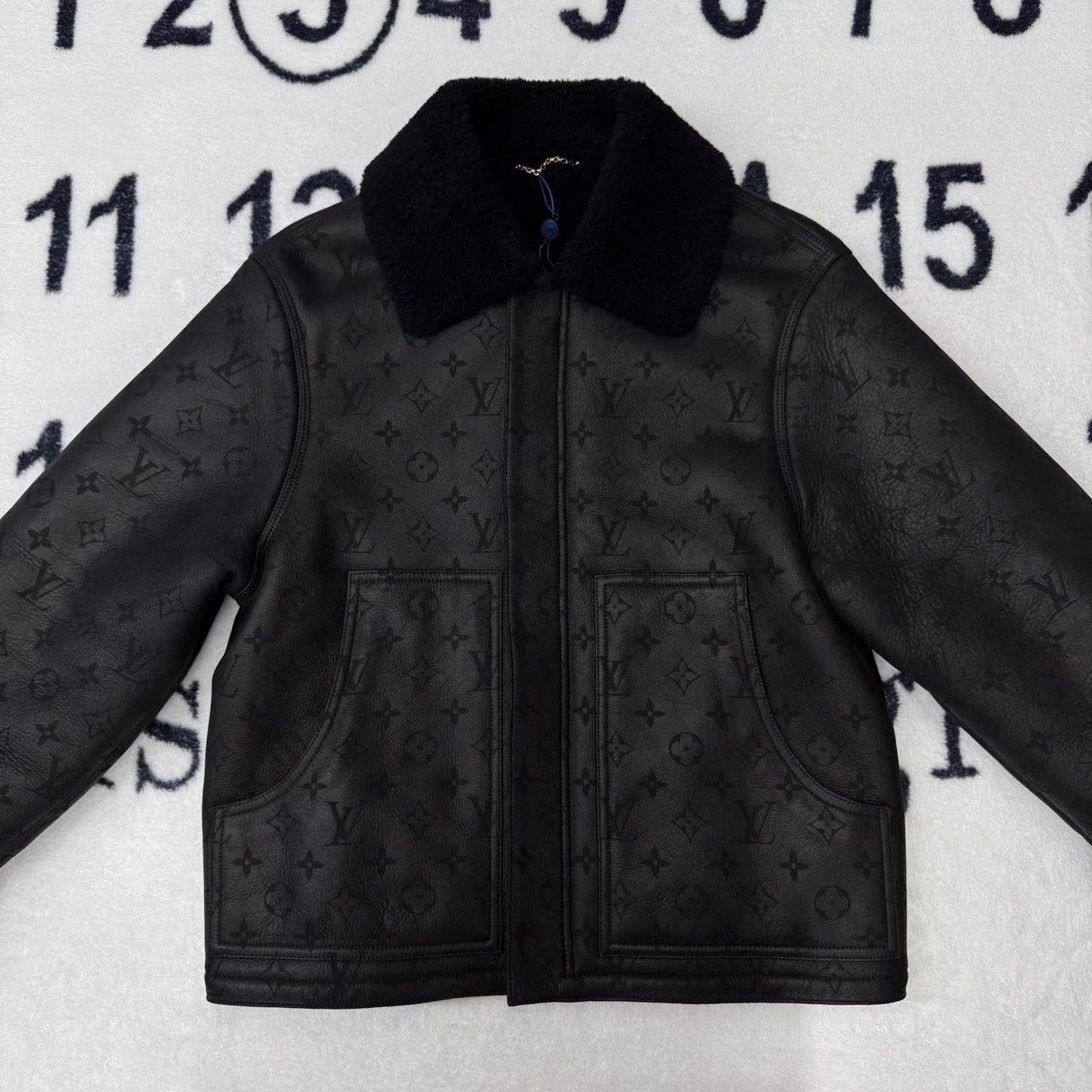 Louis Vuitton LV Black Monogram Shearling Jacket Q10 Size US L / EU 52-54 / 3 - 1 Thumbnail