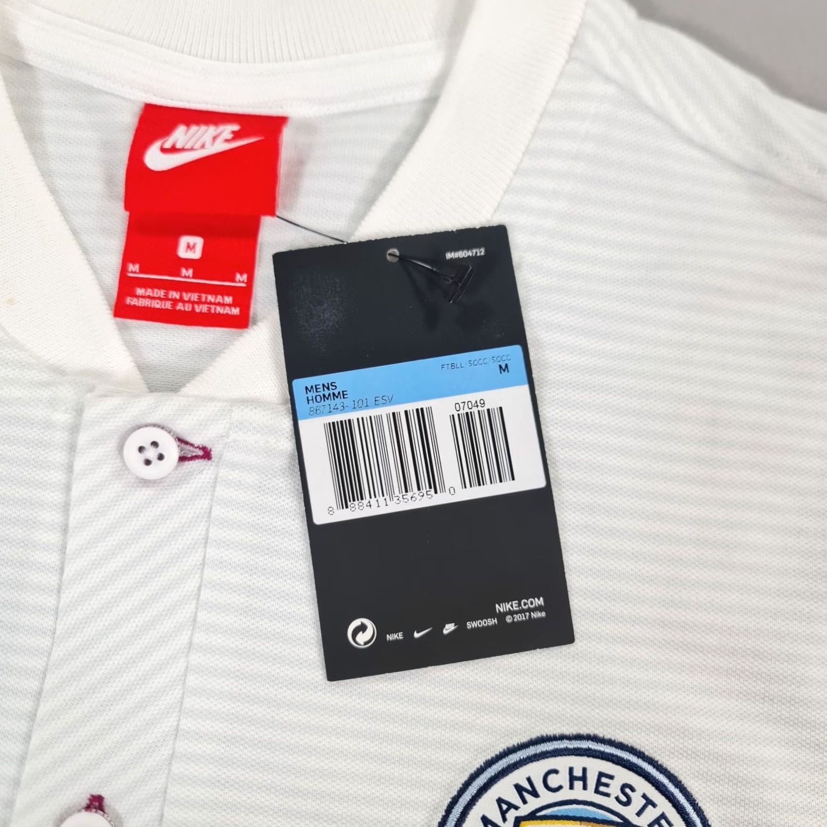 Nike Nike Manchester City Mens Polo Shirt White M Size US M / EU 48-50 / 2 - 6 Thumbnail